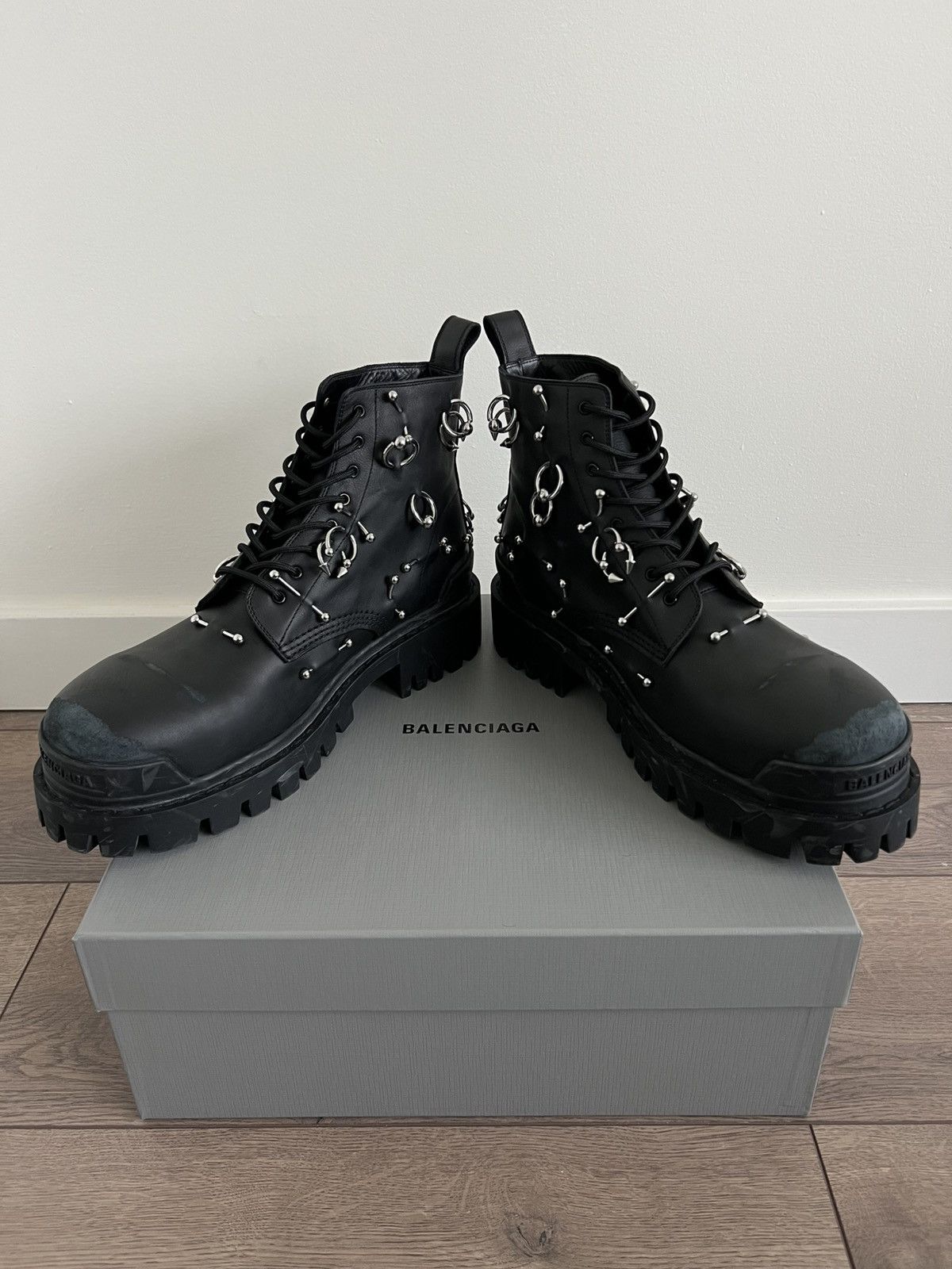 Balenciaga Balenciaga Leather Strike Piercing Boot 45 Size US 12 / EU 45 - 15 Thumbnail