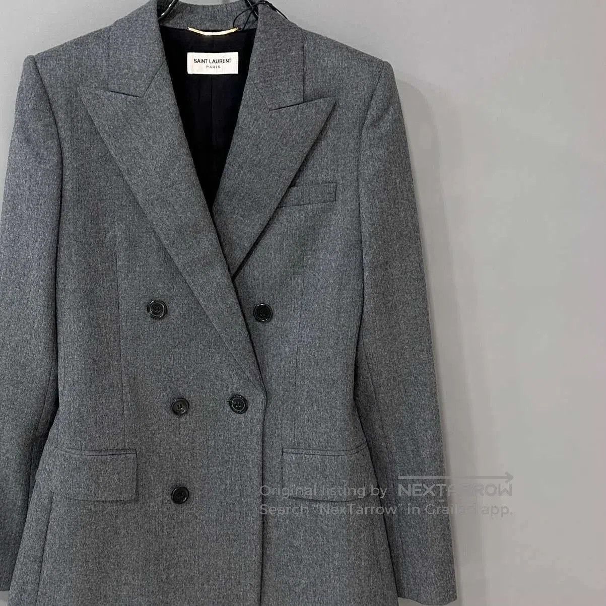 Saint Laurent Paris Saint Laurent Gray Double-Breasted Blazer. Size US M / EU 48-50 / 2 - 2 Thumbnail