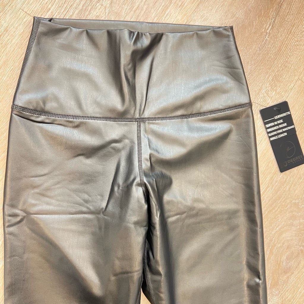 Decree 90 Degrees by Reflex Super Hi Waist Leatherette Fleece Brushed Inside Women’s L Size 36" / US 14 / IT 50 - 3 Thumbnail