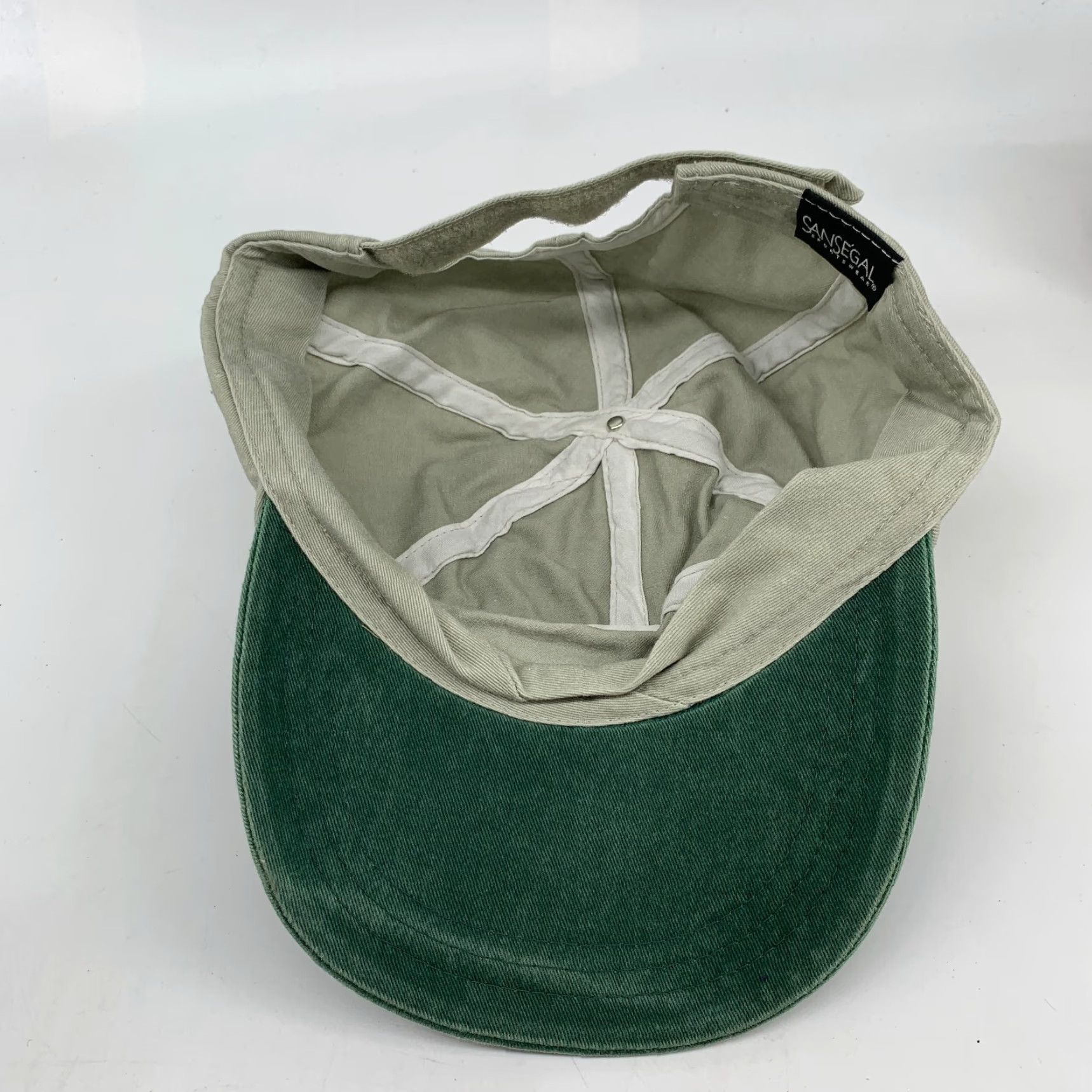 Vintage Sansegal Sportswear Snapback Cap Men's Green Beige One Size Adjustable Stripe? Wait. Size ONE SIZE - 4 Thumbnail