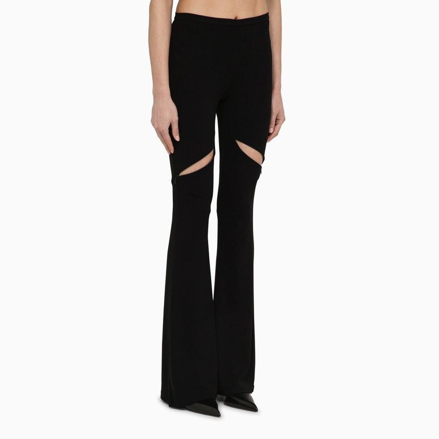 Courreges o1d2blof0824 Viscose Trouser With Cut Out in Black Size 26" / US 2 / IT 38 - 3 Thumbnail
