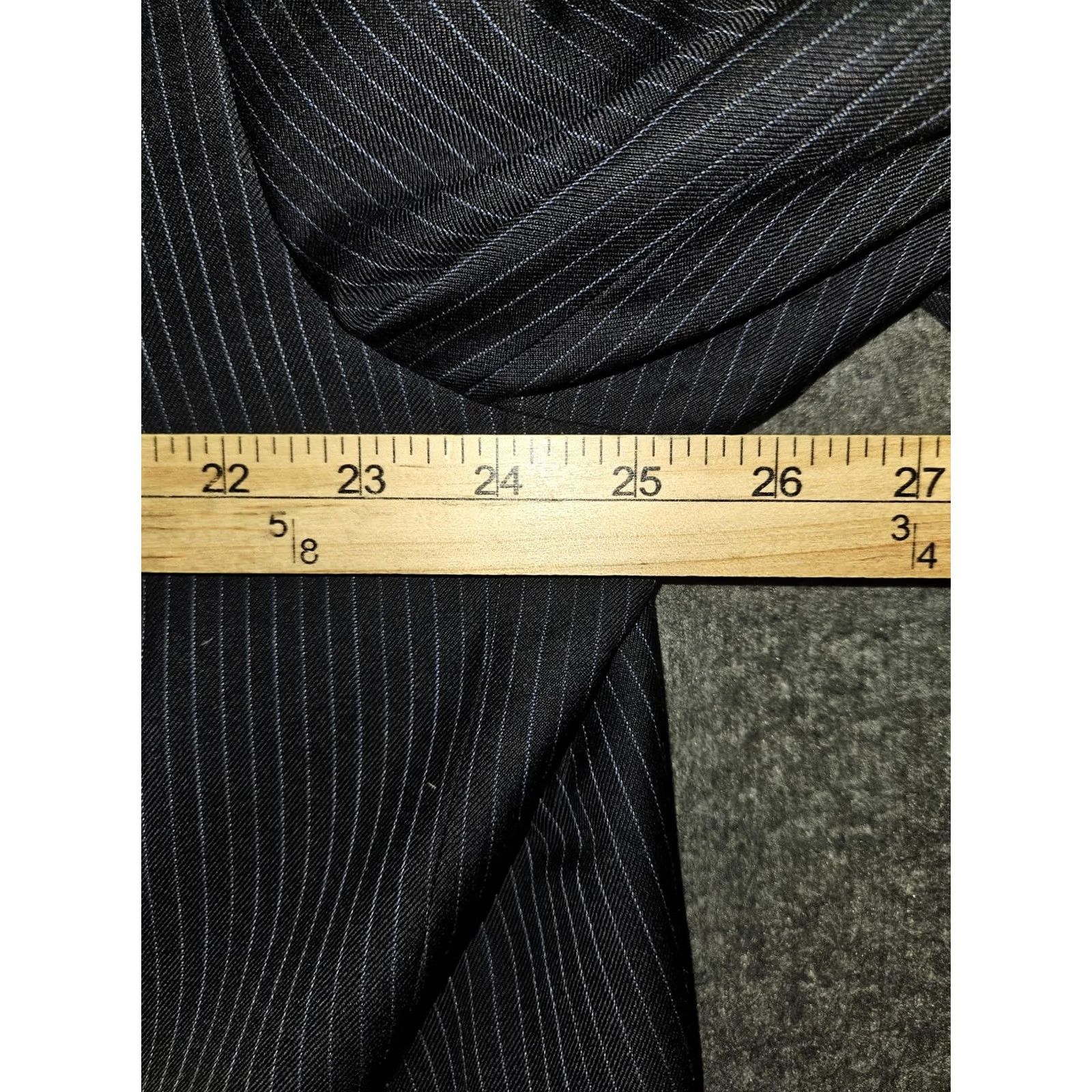 Tommy Hilfiger Tommy Hilfiger Blazer Mens 52L Navy Blue Pinstripe Wool Suit Jacket Coat Pinstripe Notch Two-Button Long 52L Navy Mens Business Formal Blazer Size 52R - 5 Thumbnail