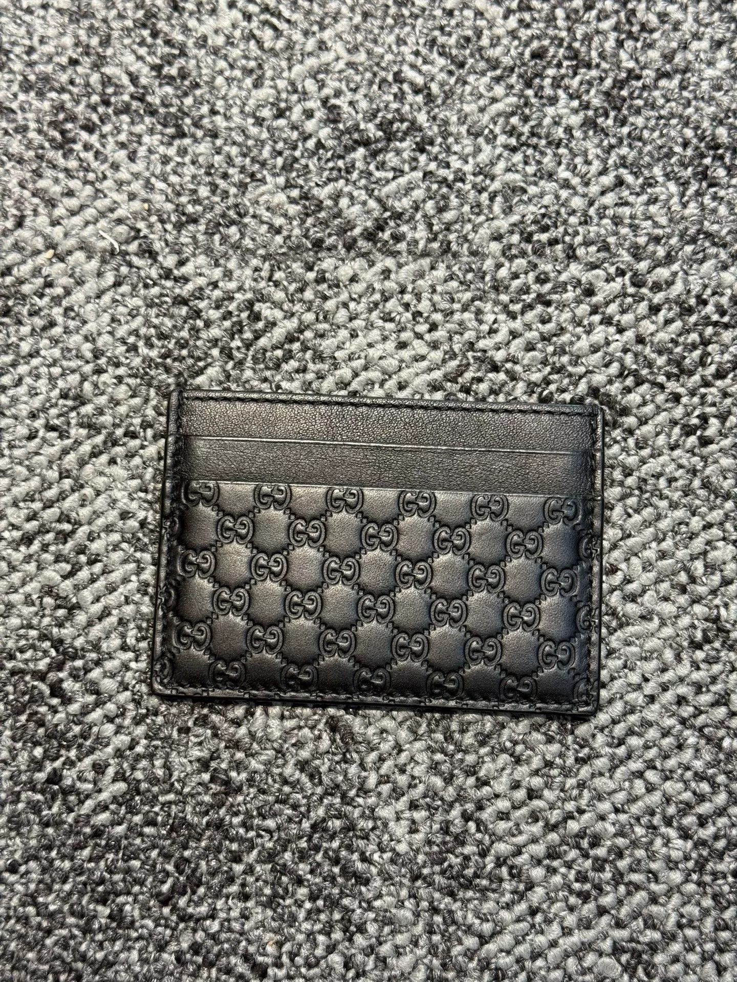 Gucci Gucci Black Leather GG Card Case Size ONE SIZE - 1 Thumbnail