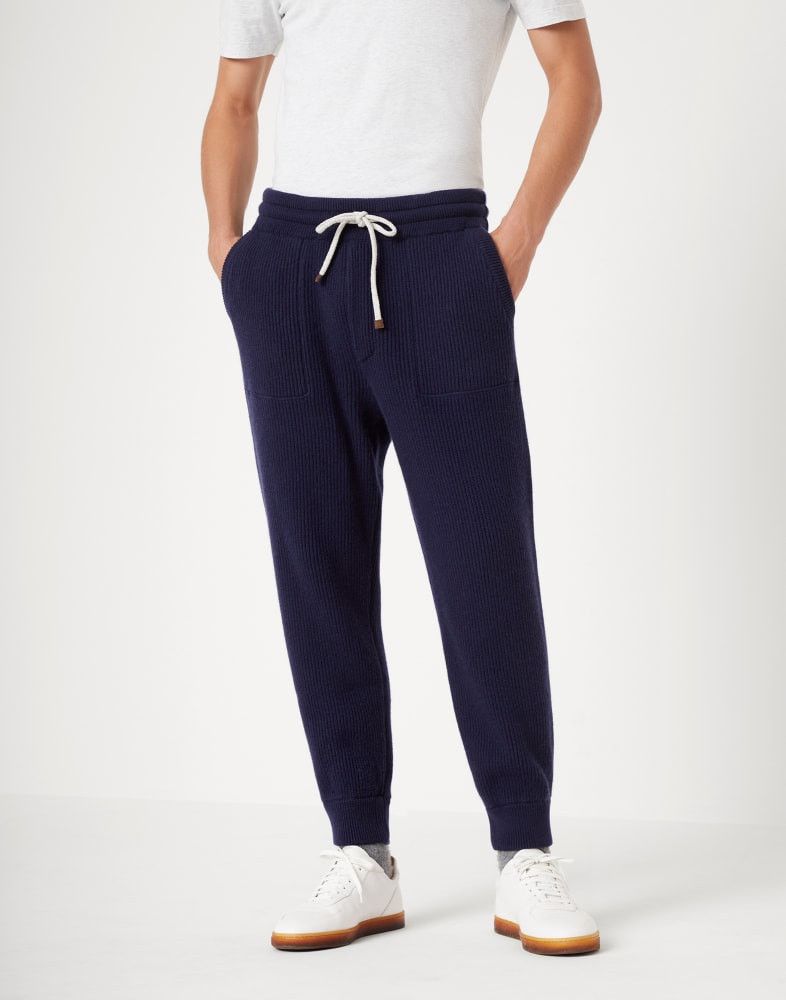 Brunello Cucinelli o1w1db10924 Cashmere Pant in Dark Blue Size US 38 / EU 54 - 1 Thumbnail