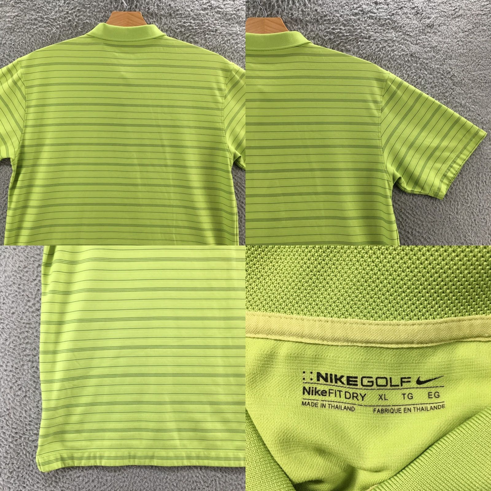 Nike Nike Golf Shirt Mens XL Green Polo Pinstriped Short Sleeve Casual Sports Buttons Size US XL / EU 56 / 4 - 9 Thumbnail