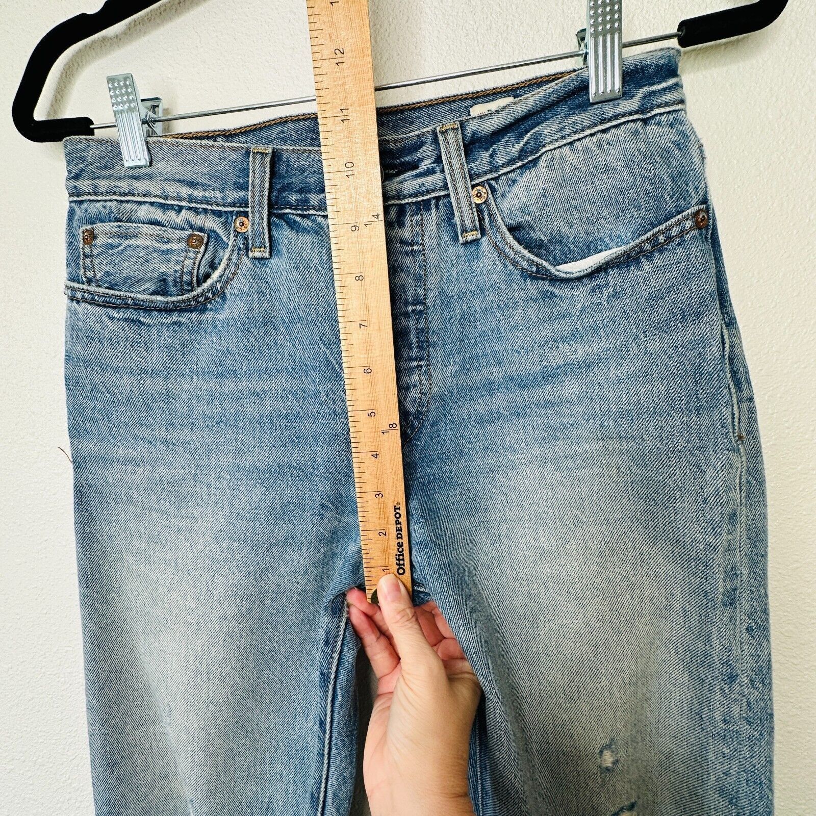 Levi's Levis White Oak Cone Denim Button Fly Distress Slim Leg Jean Size 27" / US 4 / IT 40 - 16 Thumbnail
