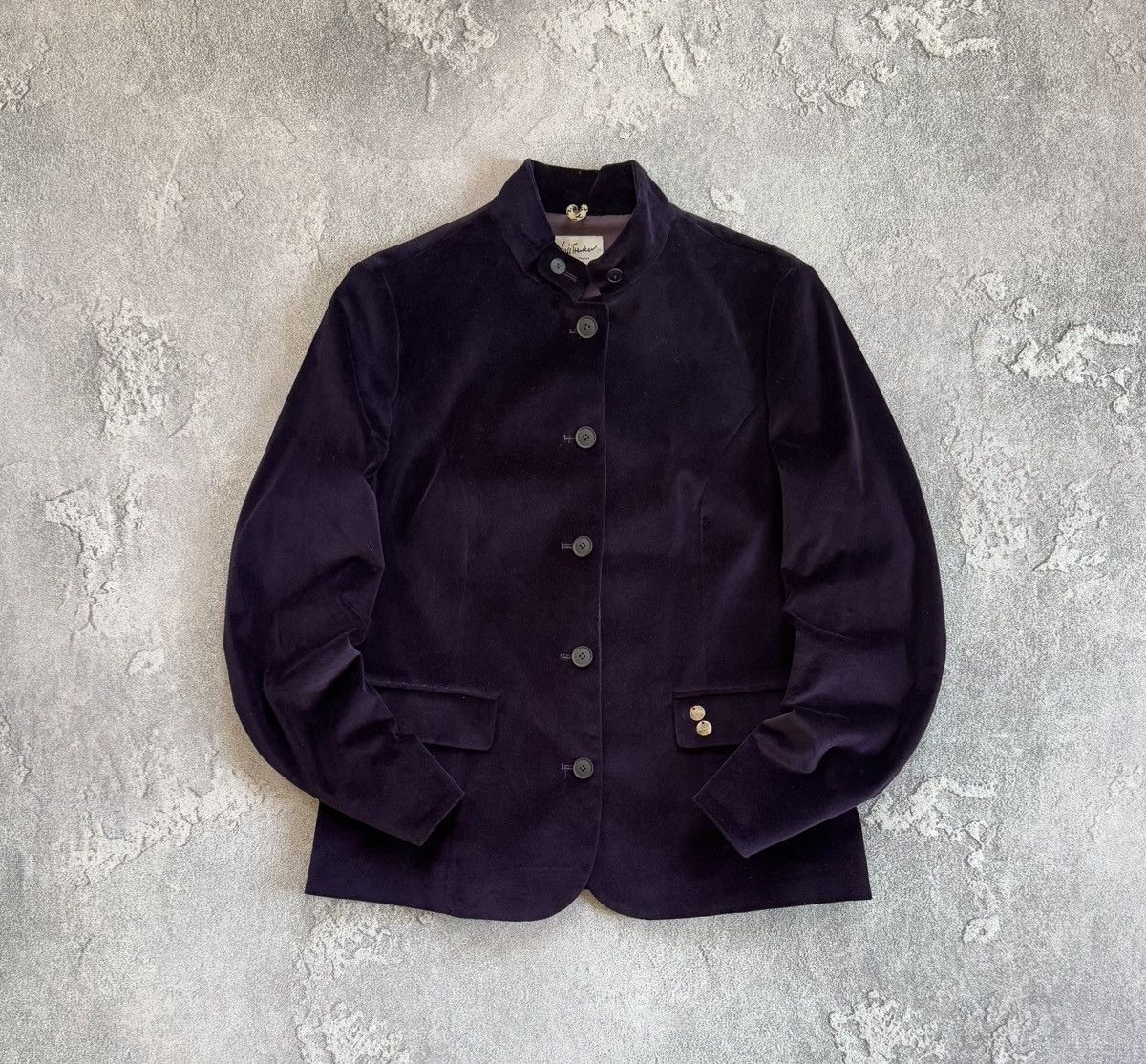 Designer Luis Trenker 48size velour purple blazer jacket coat Size XL / US 12-14 / IT 48-50 - 1 Thumbnail