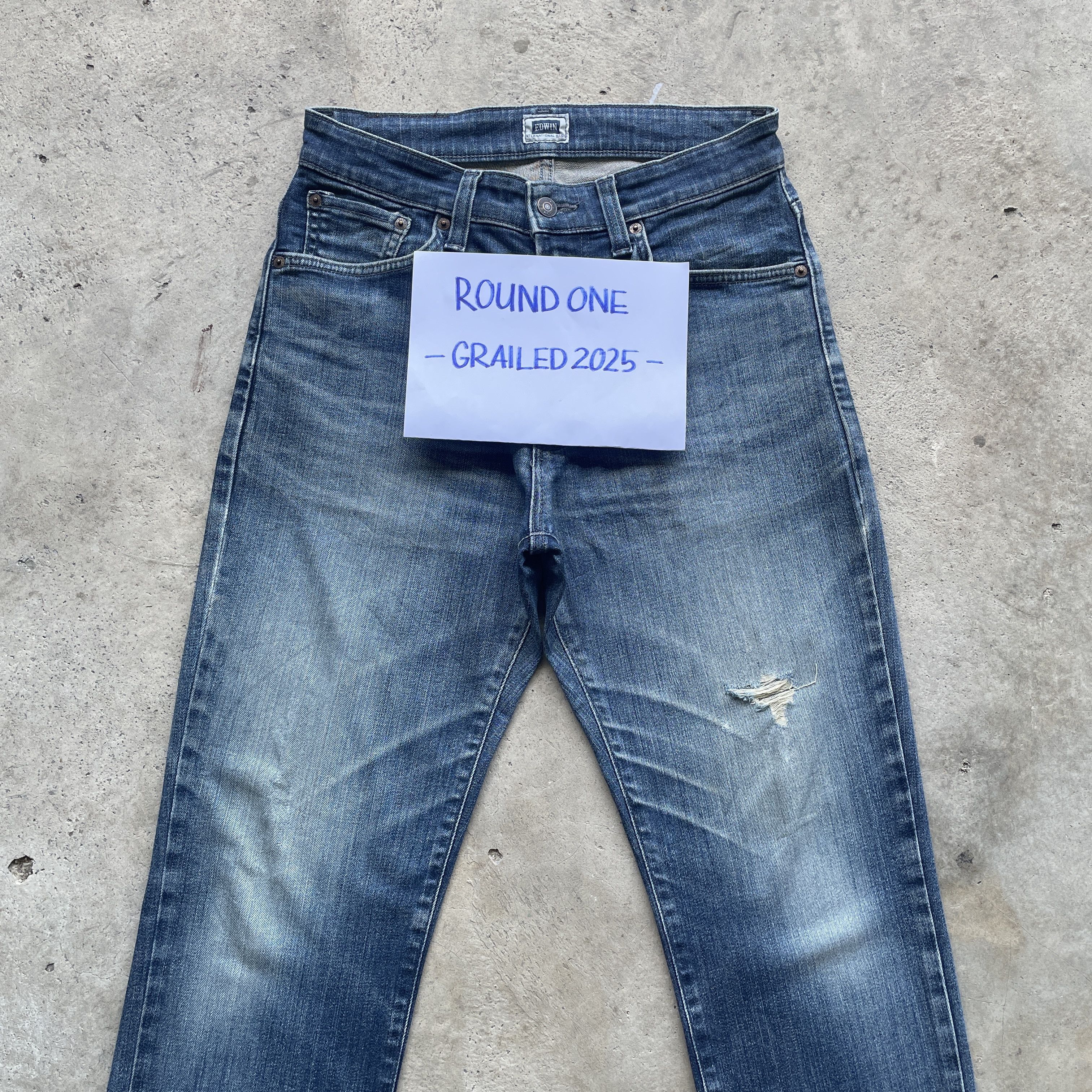 Japanese Brand VINTAGE EDWIN DISTRESSED JEANS FADED DENIM PANTS W29 Size US 29 - 3 Thumbnail