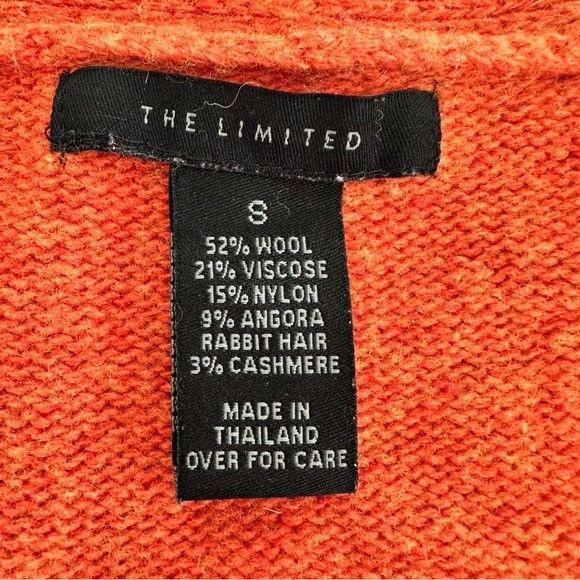 Other Vintage The Limited Wool Blend Orange V-Neck Ribbed Hem Swea Size S / US 4 / IT 40 - 5 Thumbnail