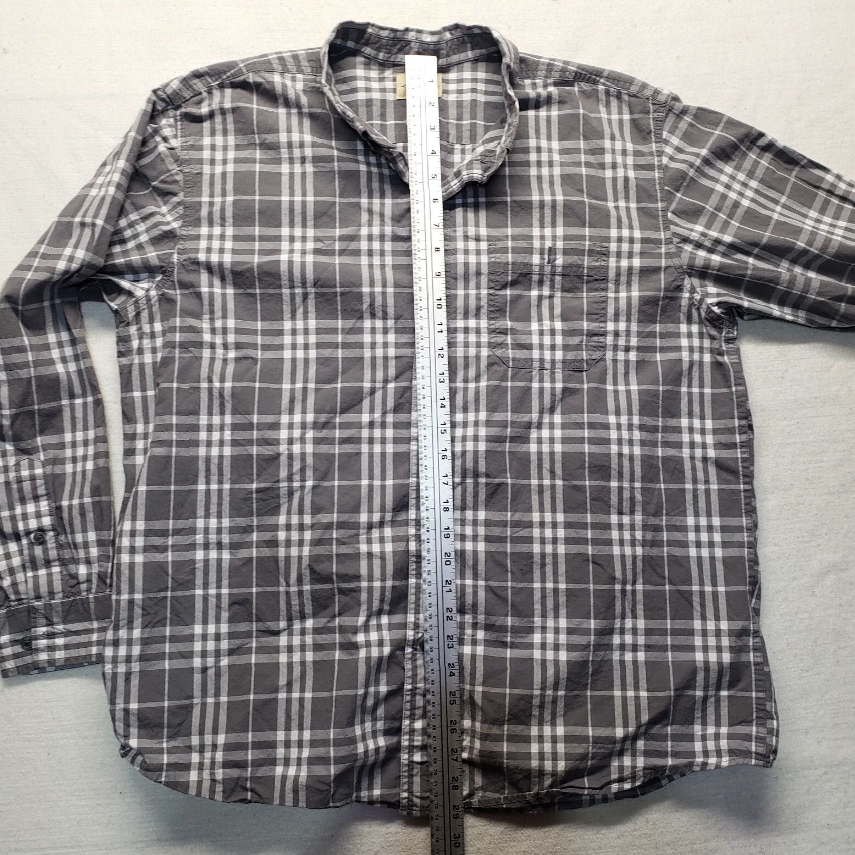 The Mountain Blue Mountain Shirt Button-Up Plaid Long Sleeve Gray XL Men's Size US XL / EU 56 / 4 - 6 Thumbnail