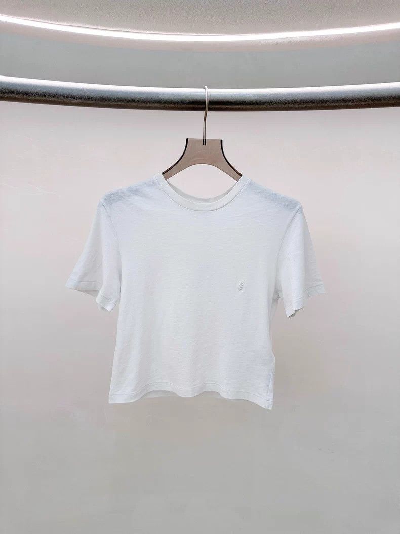 Saint Laurent Paris Saint Laurent Paris Embroidered small logo short sleeve T- Size XS / US 0-2 / IT 36-38 - 1 Thumbnail
