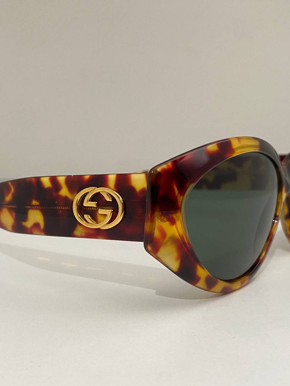 Gucci Gucci GG Gold Logo Leopard Retro Oval Vintage Sunglasses Y2K Size ONE SIZE - 5 Thumbnail