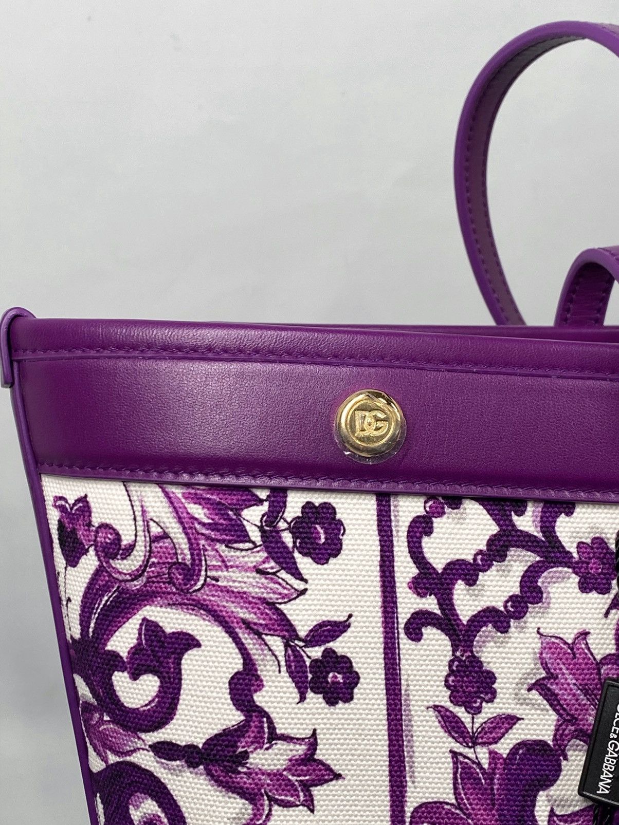 Dolce & Gabbana Dolce&Gabbana Majolica-Print Canvas Shopping Tote Bag Size ONE SIZE - 11 Thumbnail