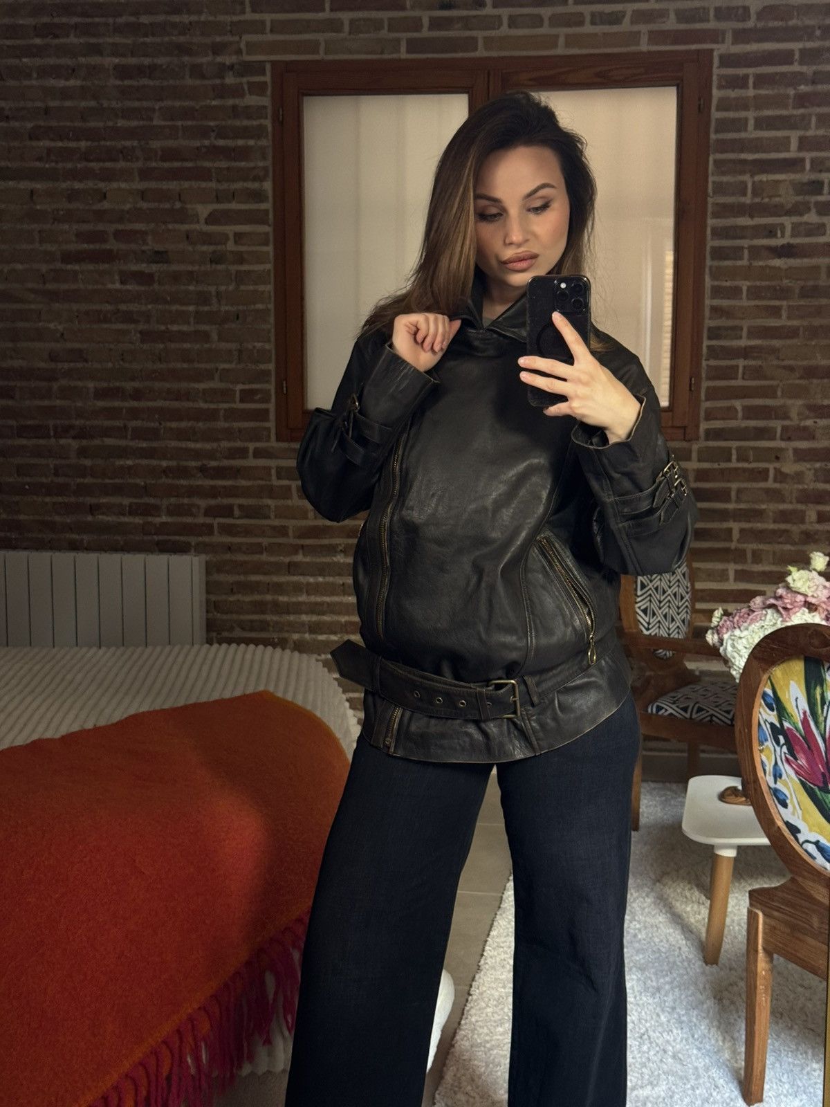 Pinko Pinko Bora Chiodo Leather Jacket Black Size S / US 4 / IT 40 - 14 Thumbnail