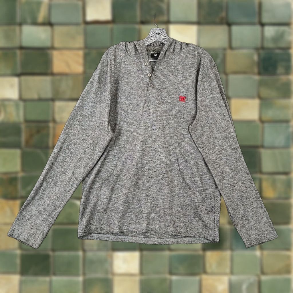 Vintage DC Mens Hoodie L Gray Activewear Long Sleeve Pullover Mens Size US L / EU 52-54 / 3 - 1 Thumbnail