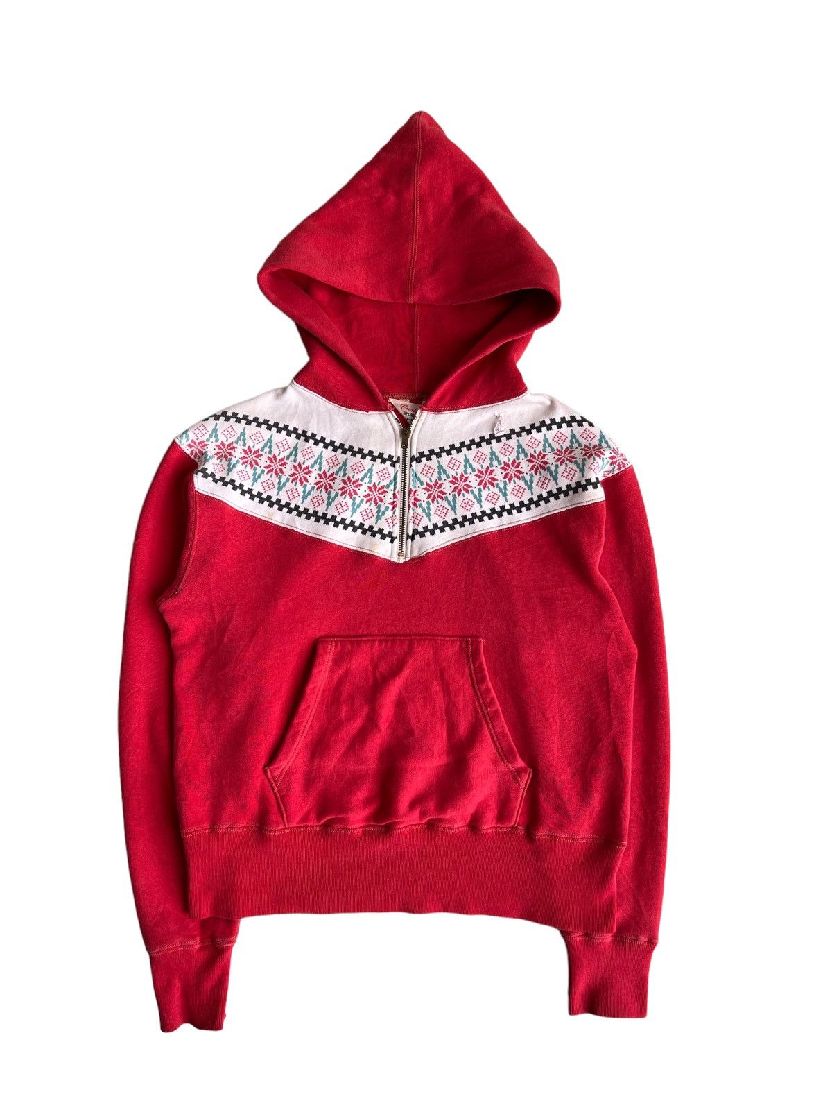 image of 1950 Double Face Cushman Rockabilly After Hoodie in Red, Men's (Size Medium)