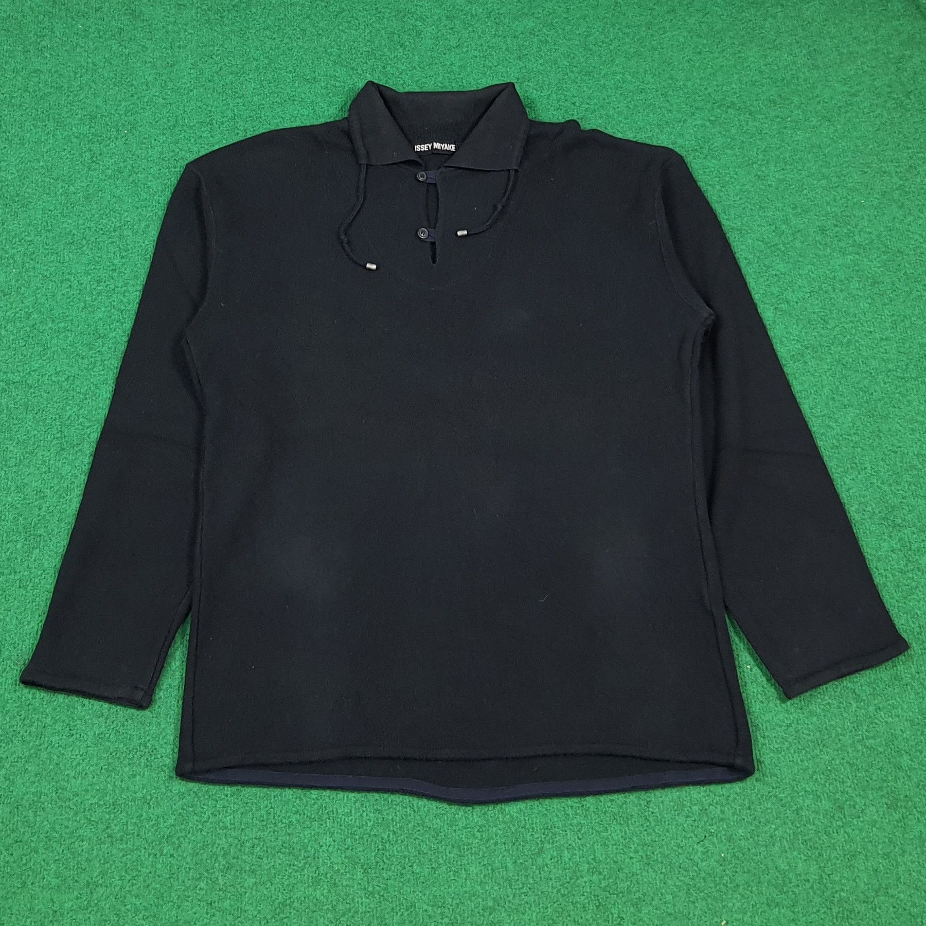 Issey Miyake Vintage Issey Miyake Drawstring Collar Sweatshirt C299N28 Size US L / EU 52-54 / 3 - 1 Thumbnail