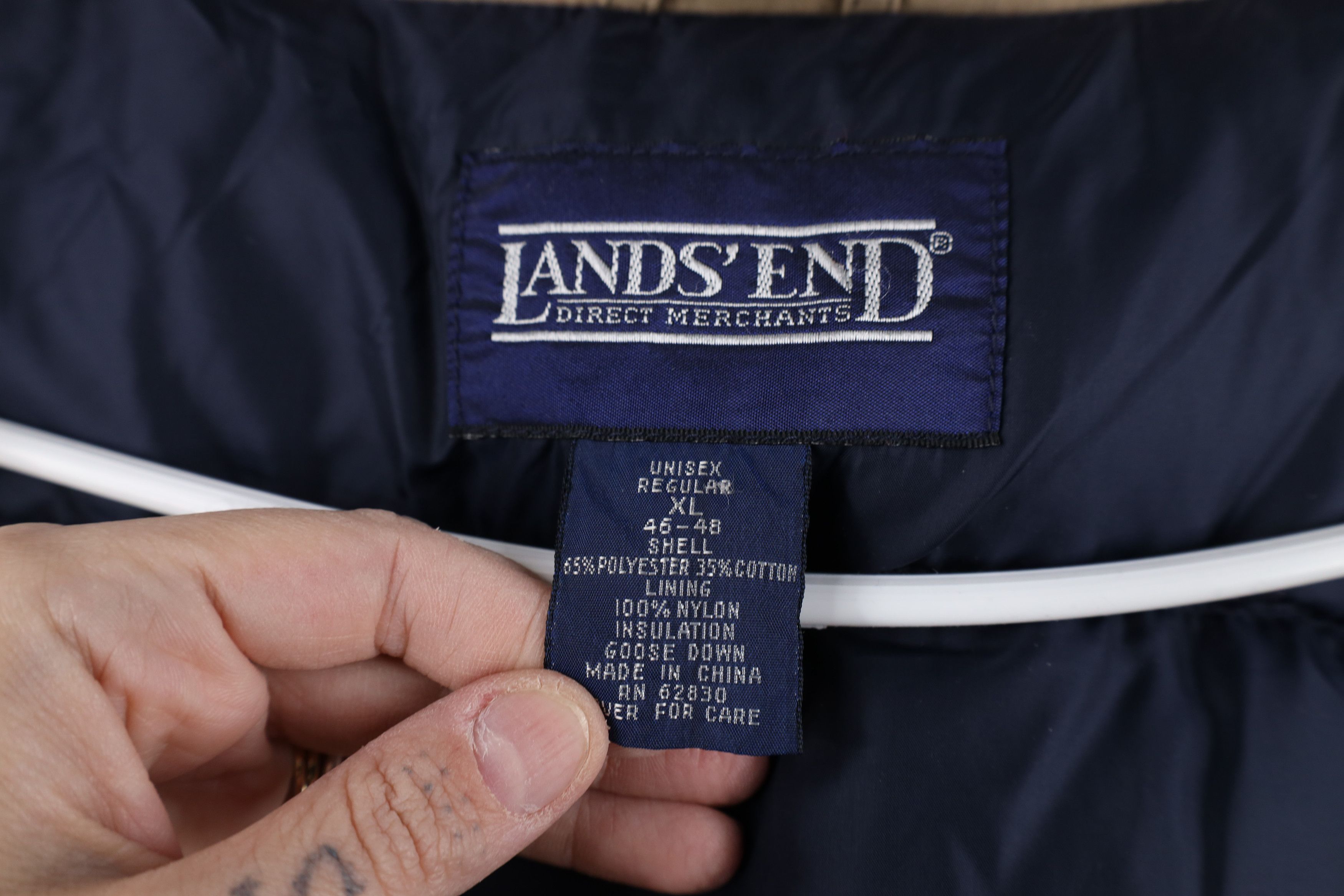 Lands' End Vintage 90s Lands End Duck Goose Down Puffer Vest Jacket Tan Size US XL / EU 56 / 4 - 9 Thumbnail