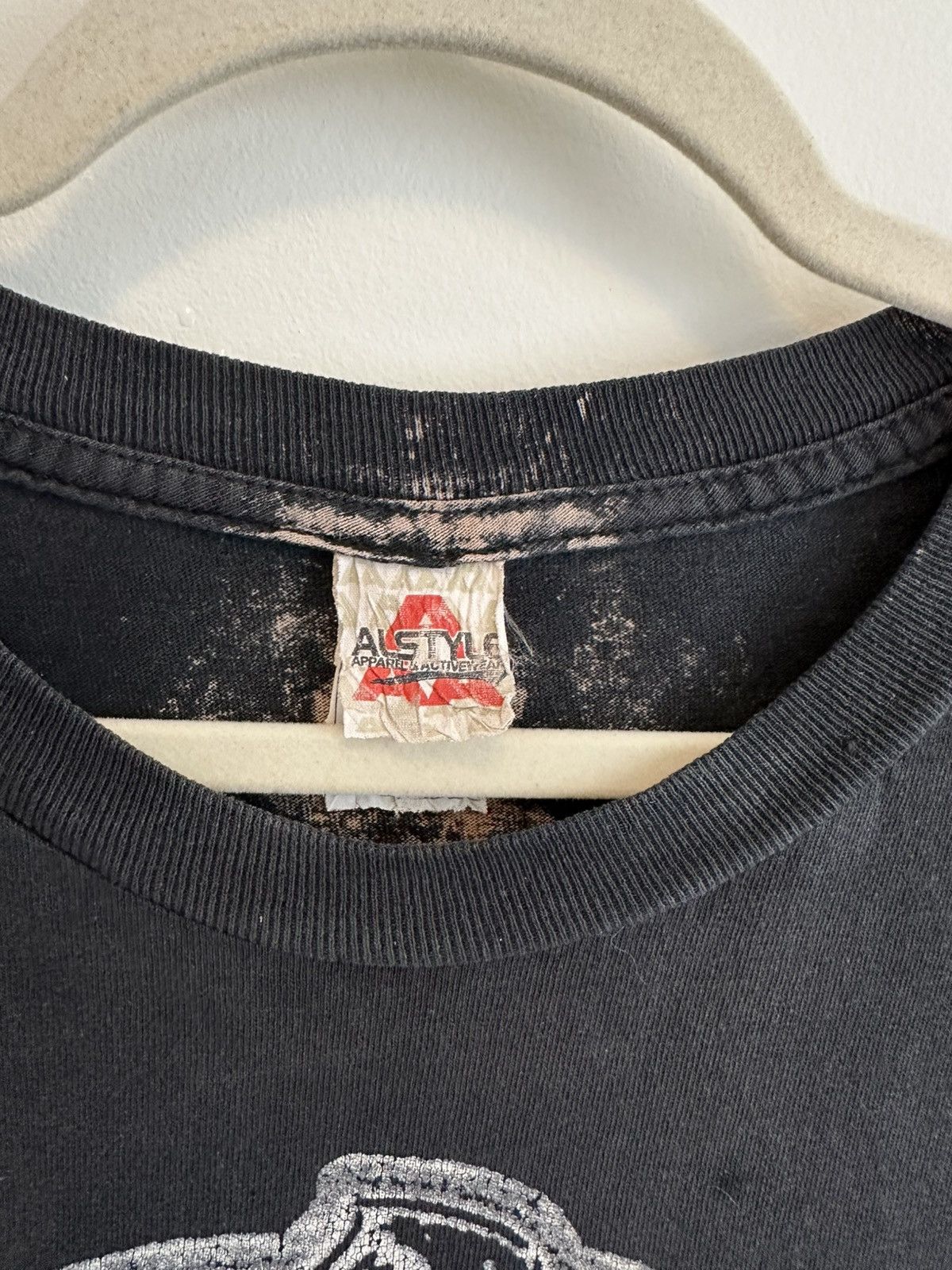 Alstyle Vintage Reaper Graphic Tee – Bleached Faded Black Astyle Tag Size L / US 10 / IT 46 - 2 Thumbnail
