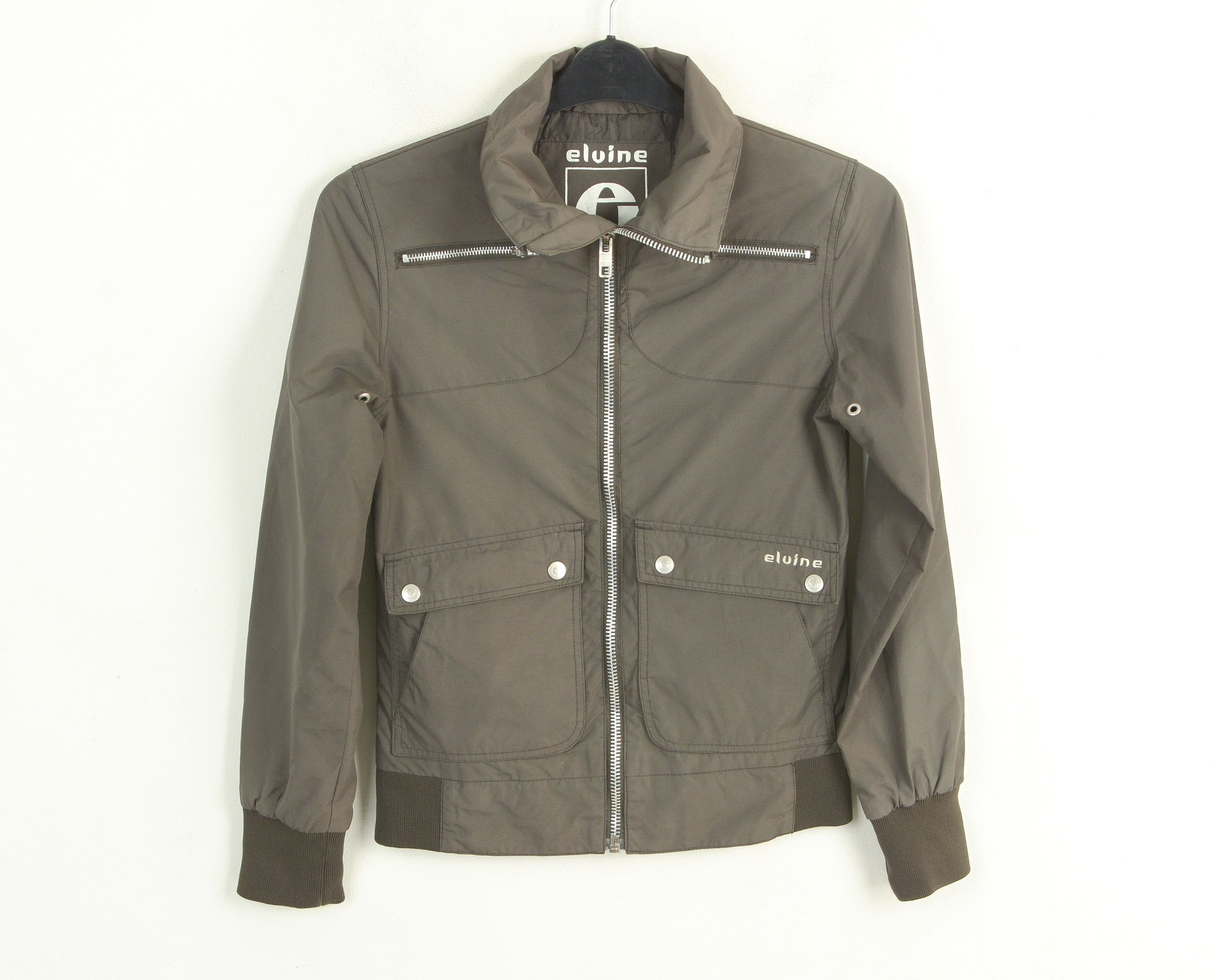 ELVINE Bomber Jacket Women S Coat Brown Light Windbreaker Nylon Size S / US 4 / IT 40 - 1 Thumbnail