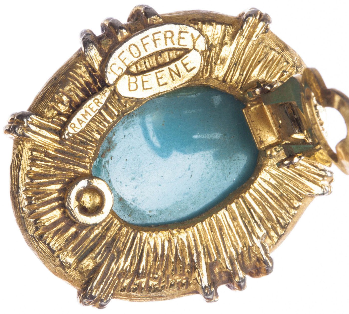 Designer Geoffrey Beene Faux Sleeping Beauty Turquoise Earrings Size ONE SIZE - 5 Thumbnail