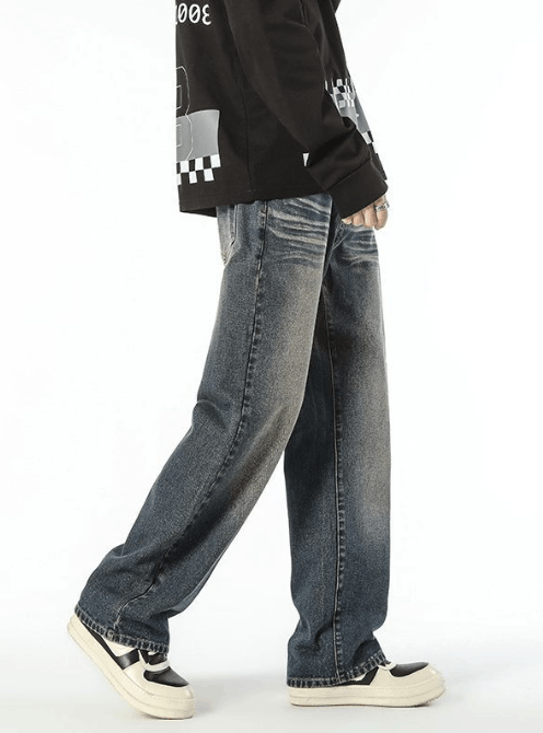 Japanese Brand × Jean Washed distressed whisker straight high street jeans Size US 34 / EU 50 - 4 Thumbnail