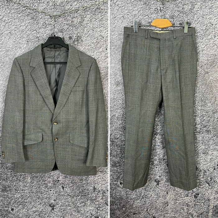 Vintage Mens Aquascutum London Suit Blazer And Pants England Size