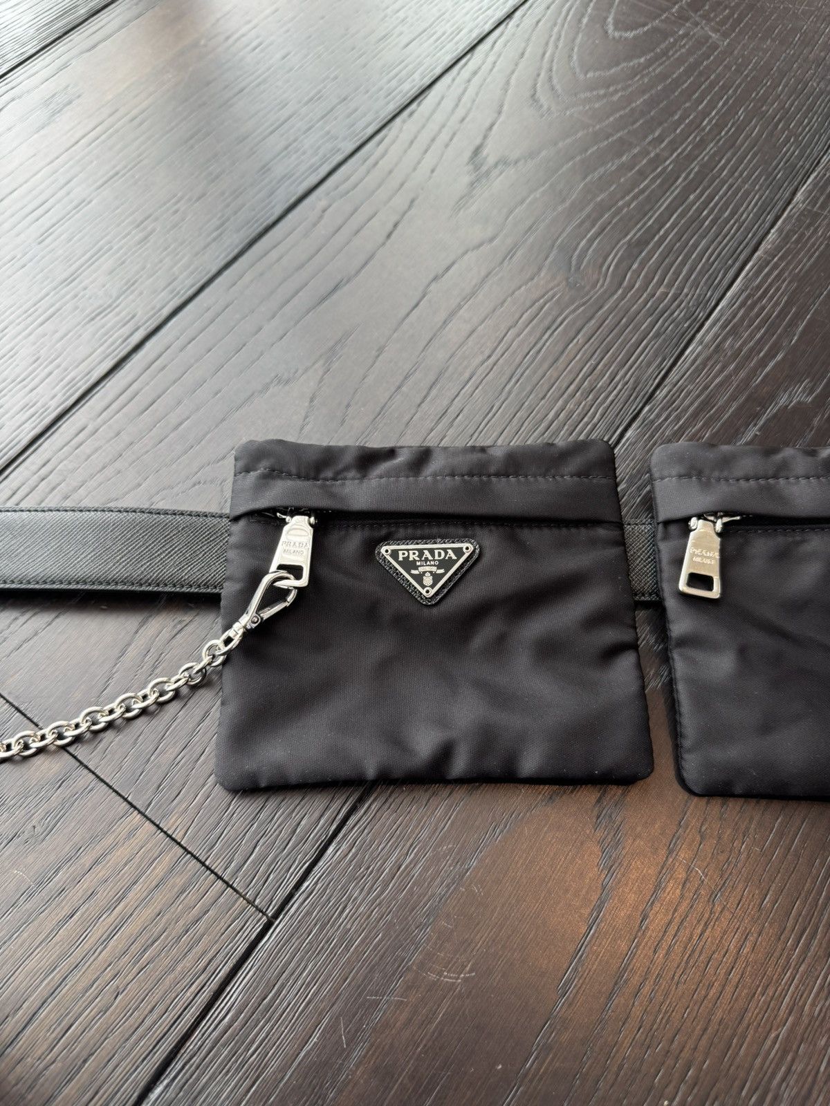 Prada Prada leather belt with 2 nylon pouches Size 40 - 5 Thumbnail