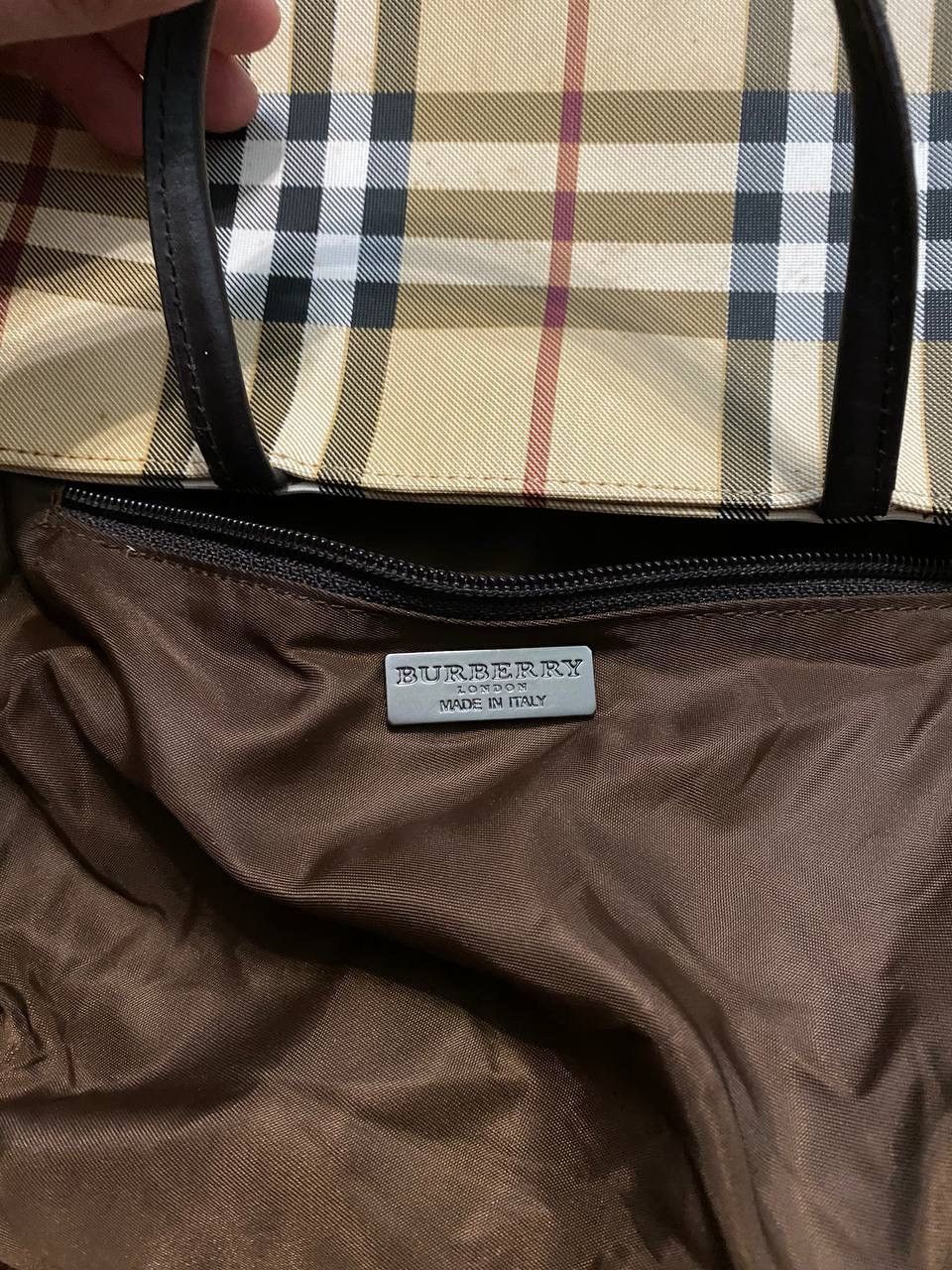 Burberry × Vintage Burberry Nova Check Coated Canvas Tote Bag Purse Size ONE SIZE - 4 Thumbnail