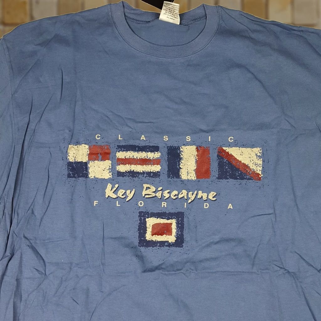 Vintage VINTAGE Key Biscayne Florida T Shirt Men 3XL Island Blue USA Made Y2K Retro Graphic Print Crew Neck Short Sleeve Size US XXL / EU 58 / 5 - 1 Thumbnail