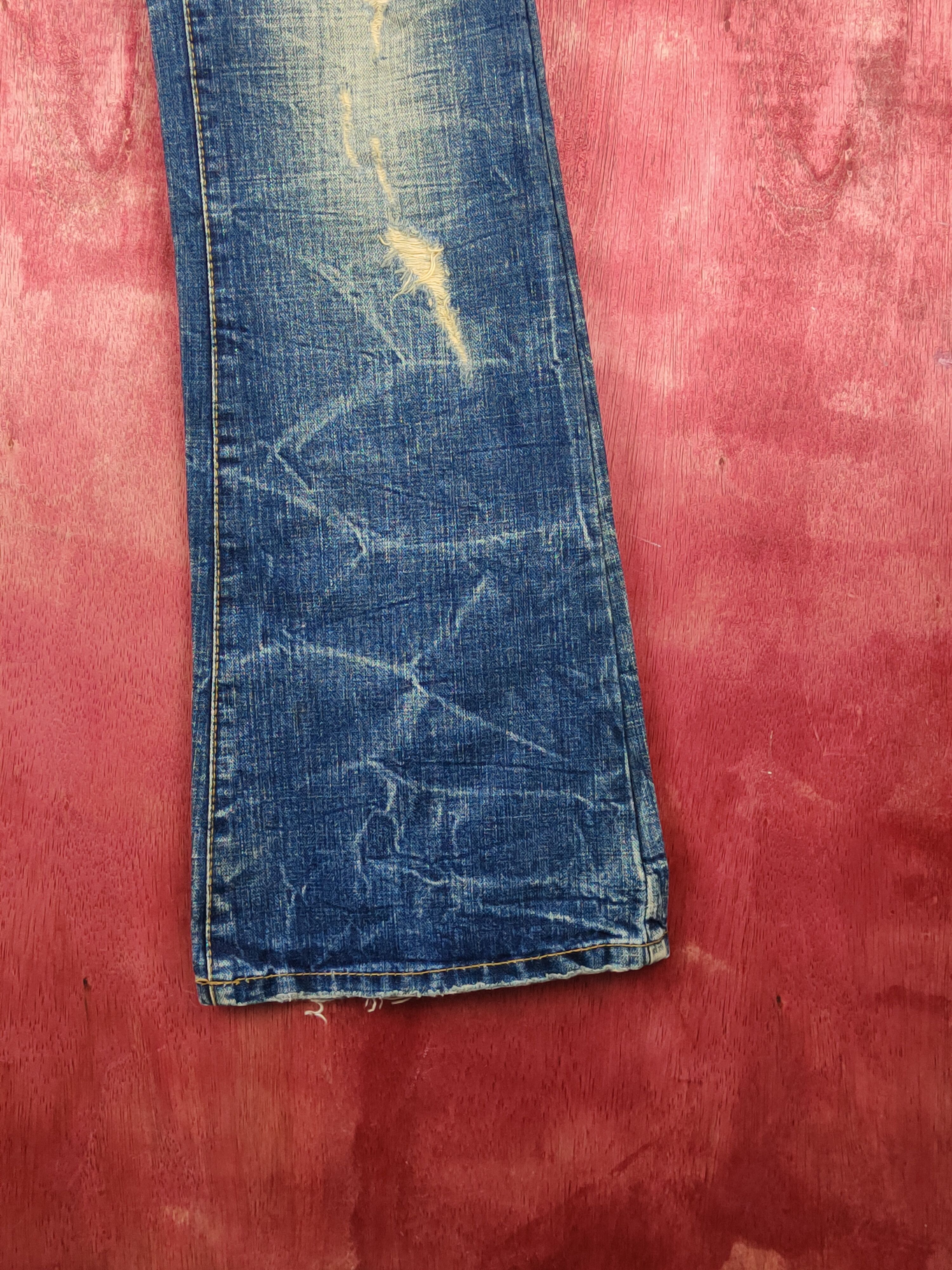 Japanese Brand DL Maraxia Blue bootcut Distressed ripped faded Denim #S1535 Size 27" / US 4 / IT 40 - 6 Thumbnail