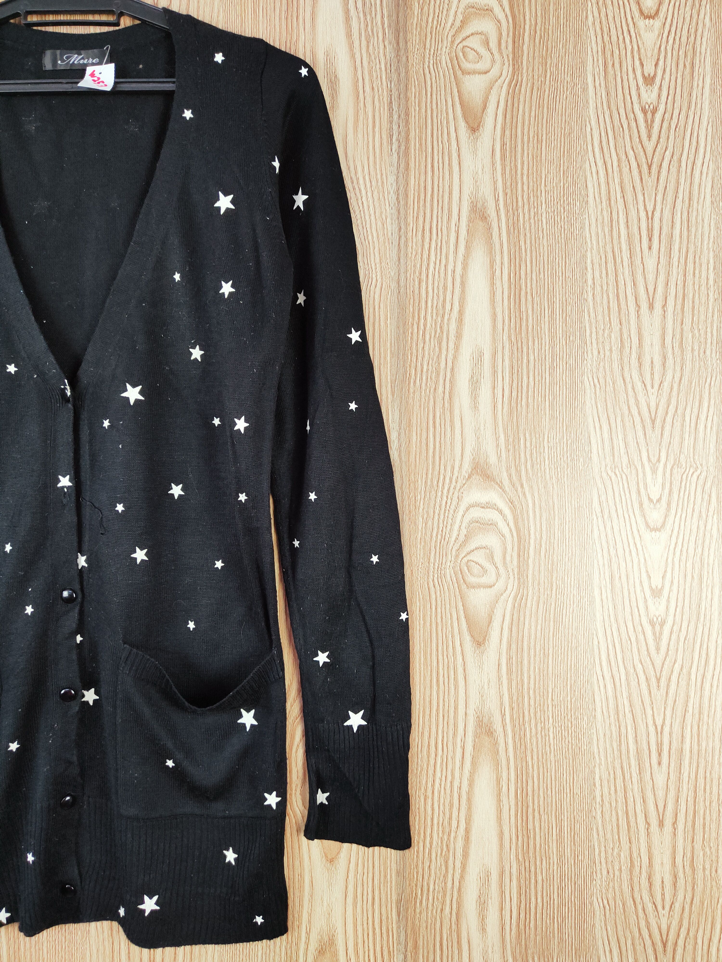 Japanese Brand × Vintage Mure Black Star Knitwear Cardigan #W253 Size M / US 6-8 / IT 42-44 - 6 Thumbnail