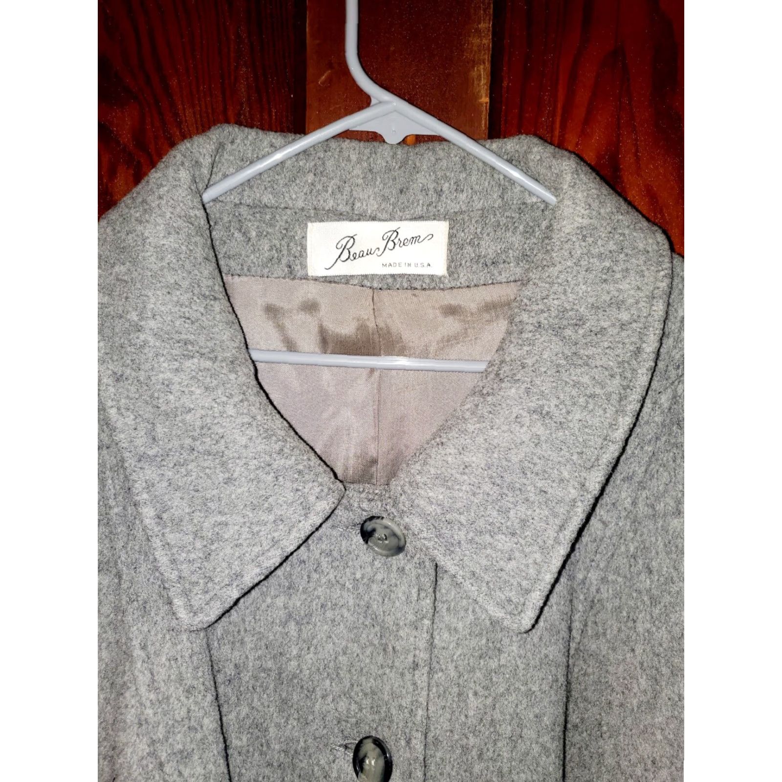 Vintage VINTAGE Beau Brem Gray Wool Blend Winter OverCoat Coat Mens Size 46 Regular Gray Wool Blend Vintage No Size L / US 10 / IT 46 - 2 Thumbnail