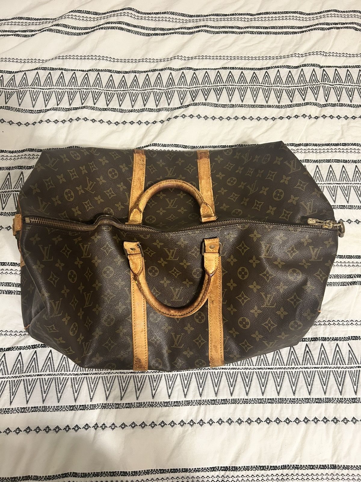 Louis Vuitton Keepall 55 Duffel Bag in Brown, Men's