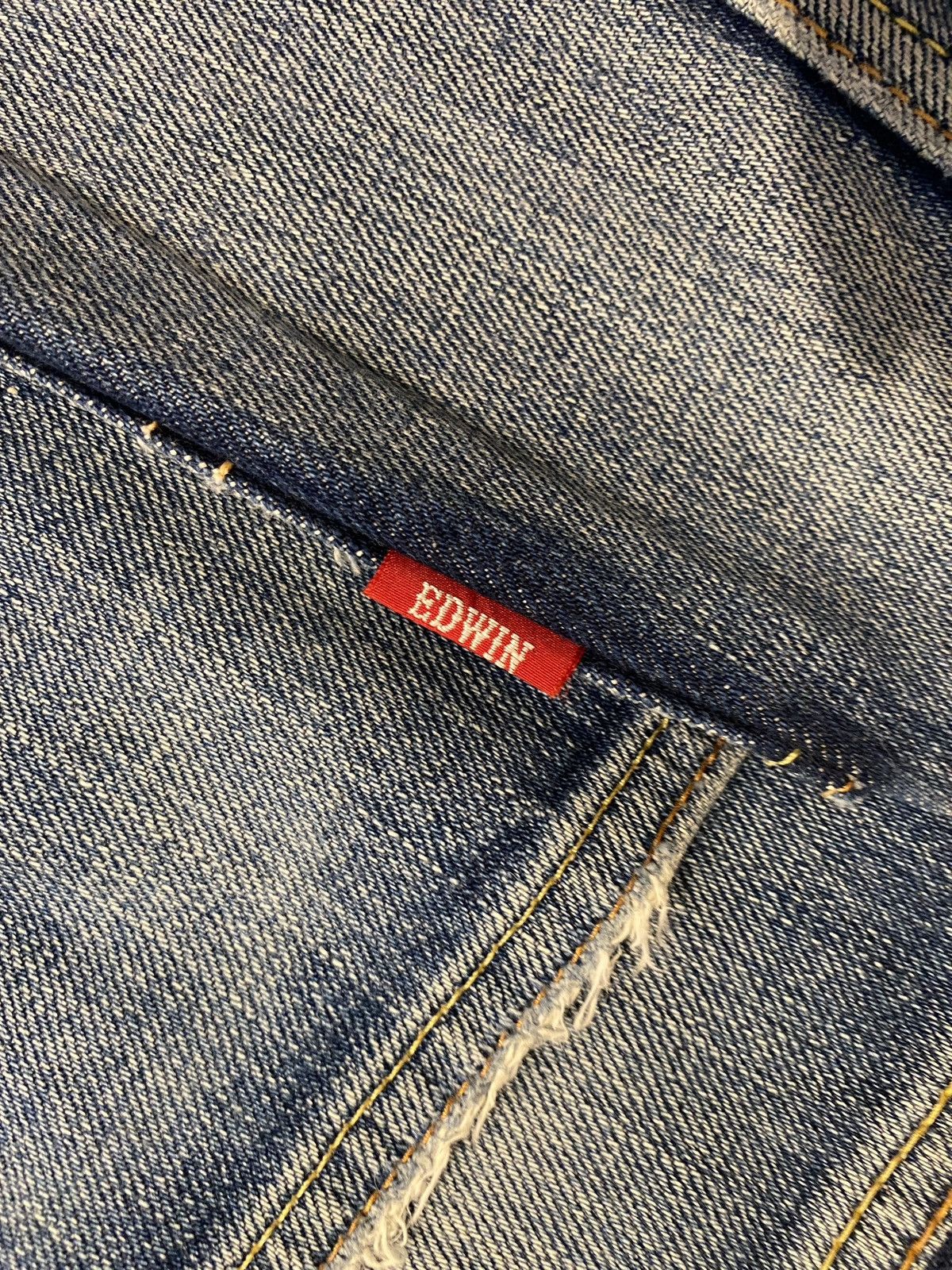 Edwin Edwin XV Distressed Ripped Washed Japan Denim Size US 33 - 13 Thumbnail