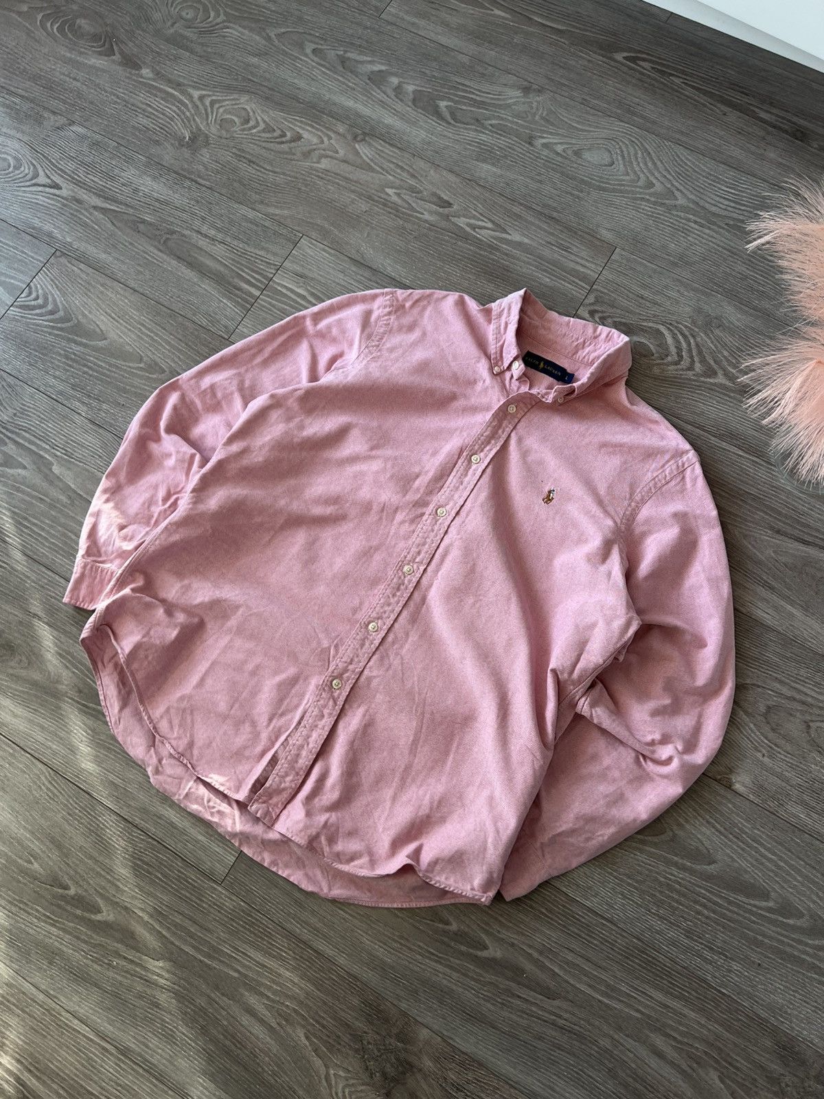 Polo Ralph Lauren × Ralph Lauren ‼️Polo Ralph Lauren RRL Coloured Logo Pink Luxury Shirt‼️ Size US L / EU 52-54 / 3 - 8 Thumbnail