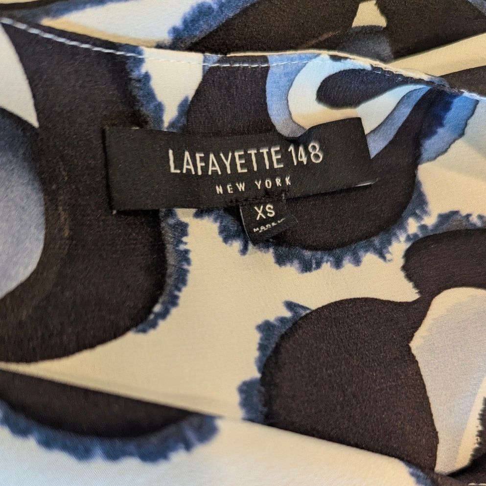 Other Lafayette 148 New York Silk Blue Leopard Belted Dress XS Size XS / US 0-2 / IT 36-38 - 6 Thumbnail