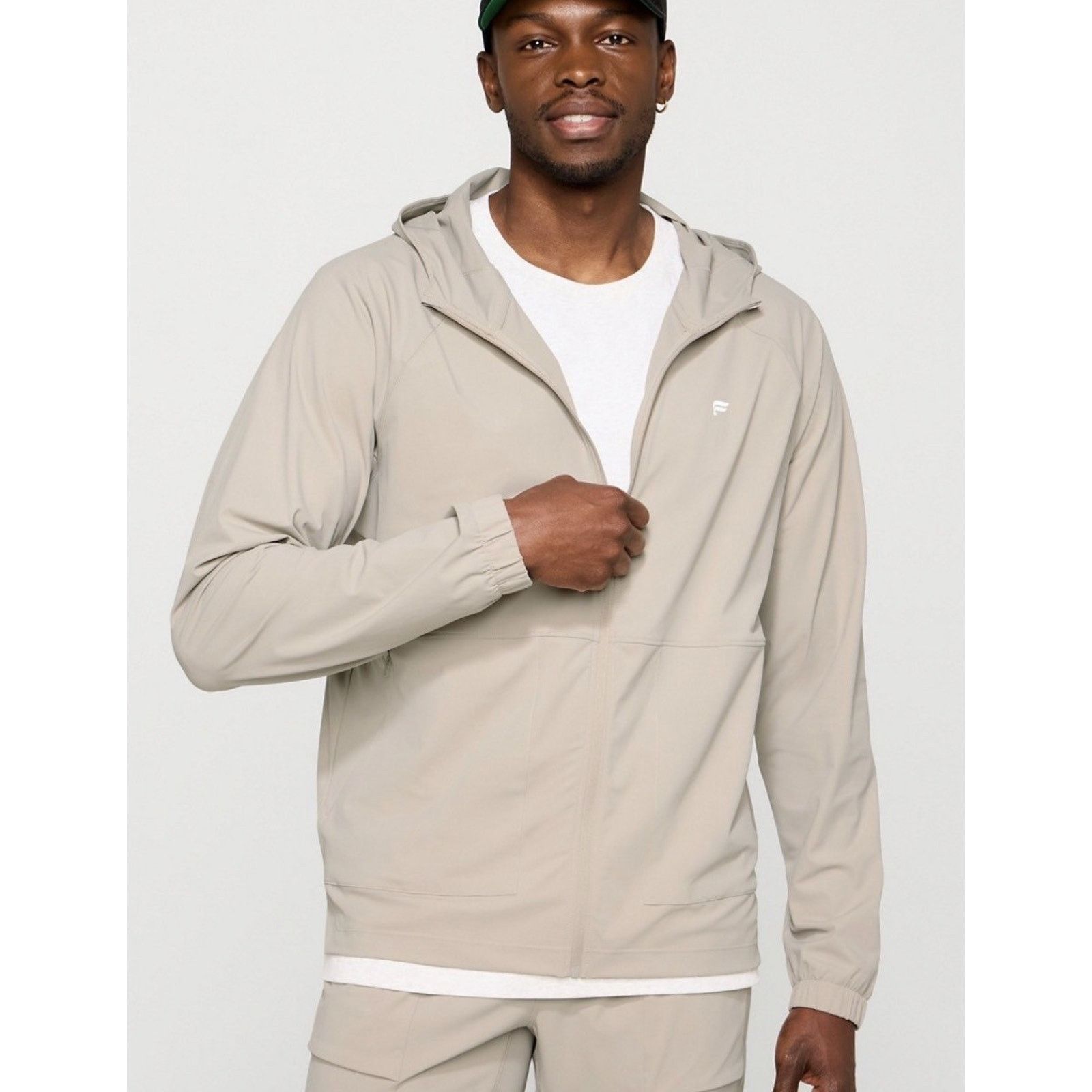 Fabletics Fabletics Jacket Men Large Beige Brutalist Khaki Windbreaker Size US L / EU 52-54 / 3 - 1 Thumbnail