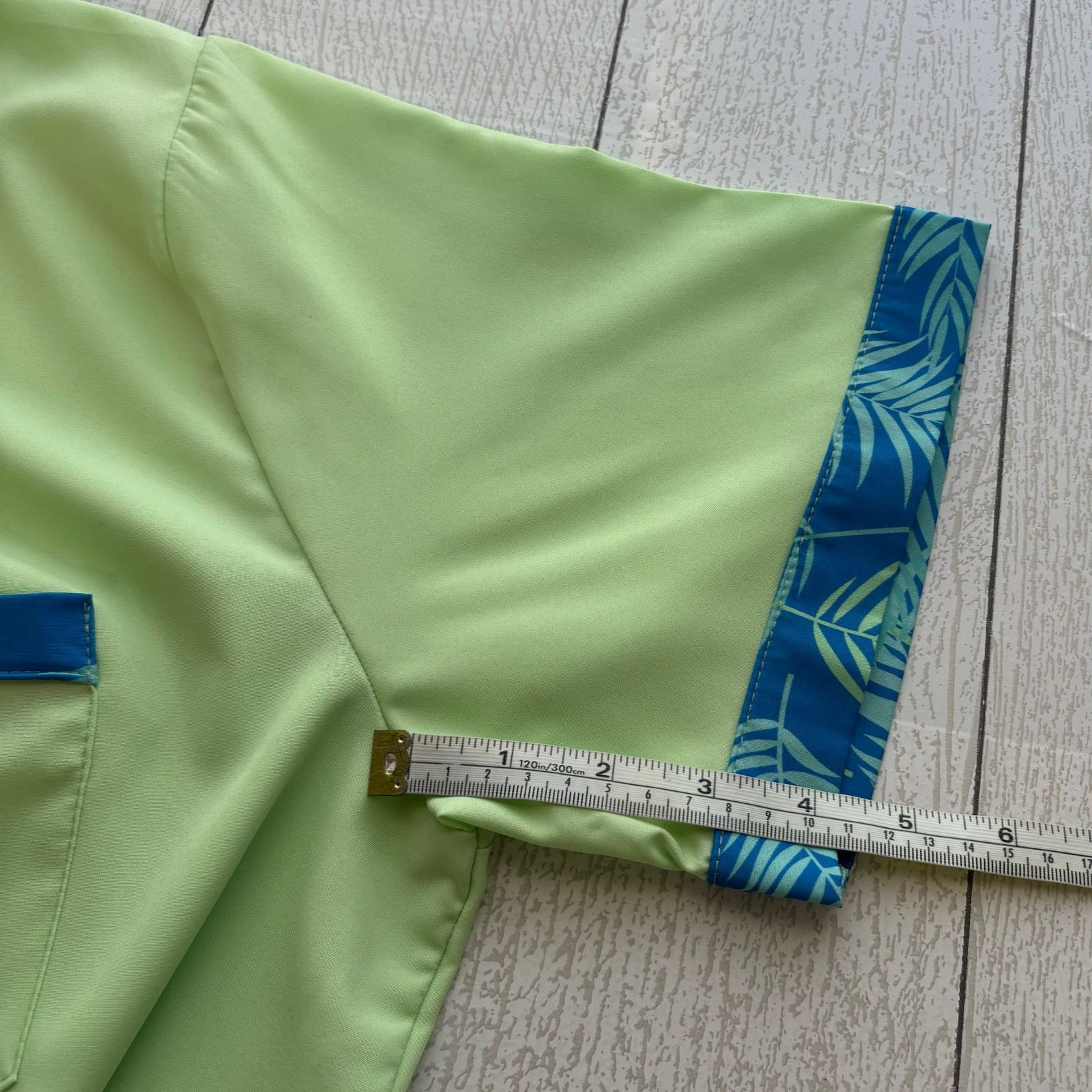 Other Men’s XL Lime Green & Blue Tropical Polyester Shirt Size US XL / EU 56 / 4 - 7 Thumbnail