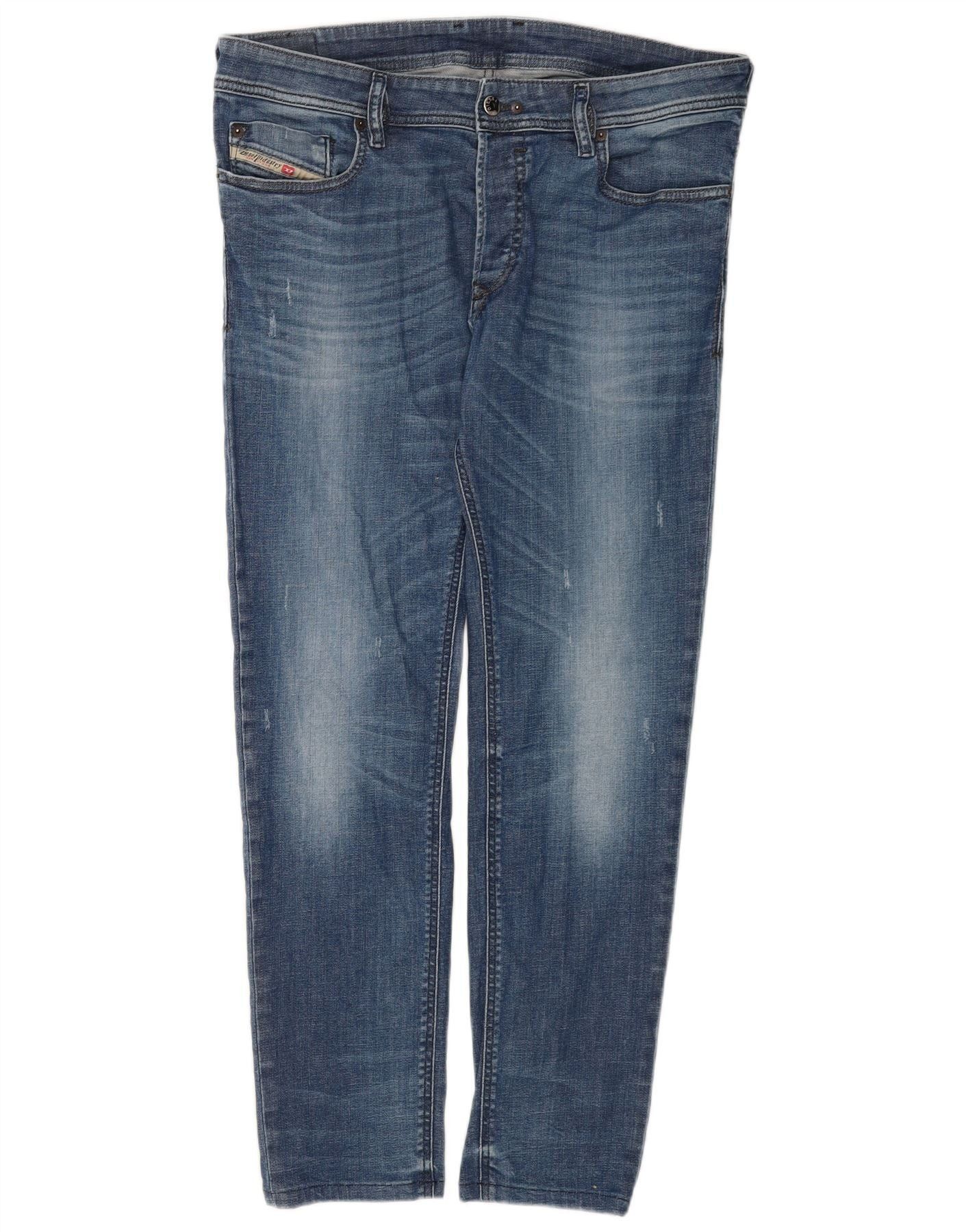 Diesel Mens Thanaz Slim Jeans W34 L30 Blue Cotton Size US 34 / EU 50 - 1 Thumbnail