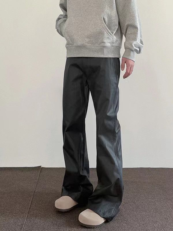 Japanese Brand High Street Black Brushed Wax Micro Flare Casual Pants Size US 32 / EU 48 - 3 Thumbnail