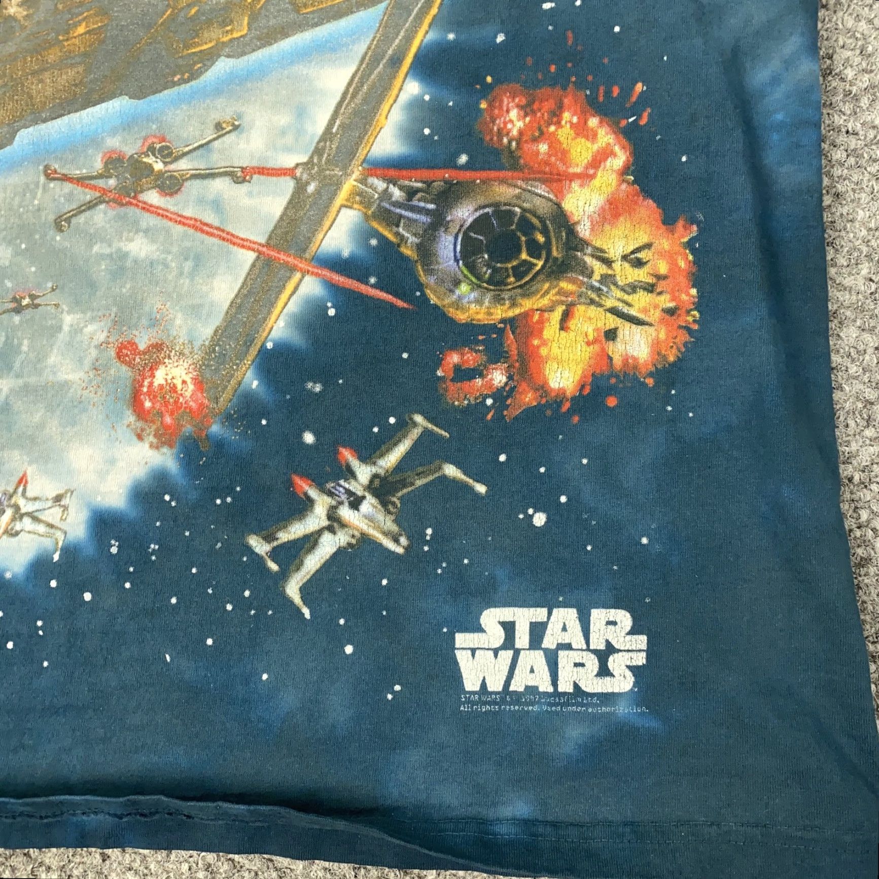 Liquid Blue VINTAGE Star Wars T-Shirt Men's Large Cotton Space Sci-Fi 90s Battle Graphic Liquid Blue Size US L / EU 52-54 / 3 - 4 Thumbnail
