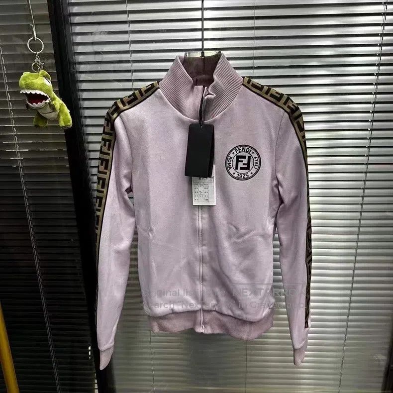 Fendi Striped zipper jacket