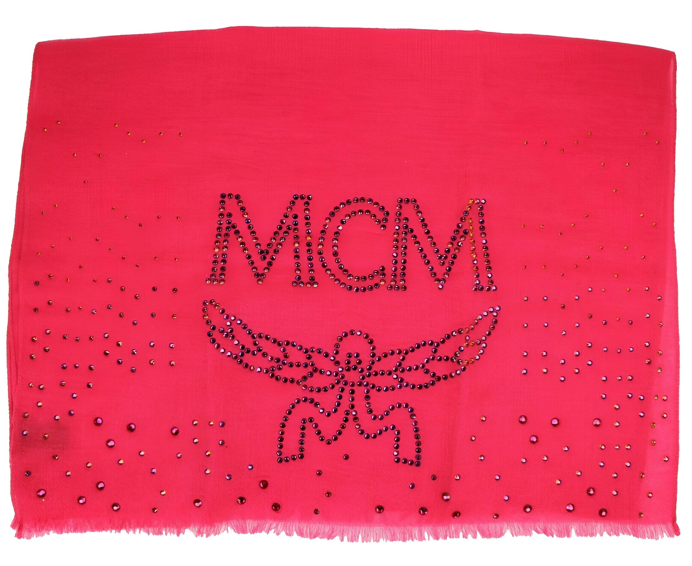 MCM Women's Magenta Love Potion Cashmere With Crystal Logo Size ONE SIZE - 1 Thumbnail