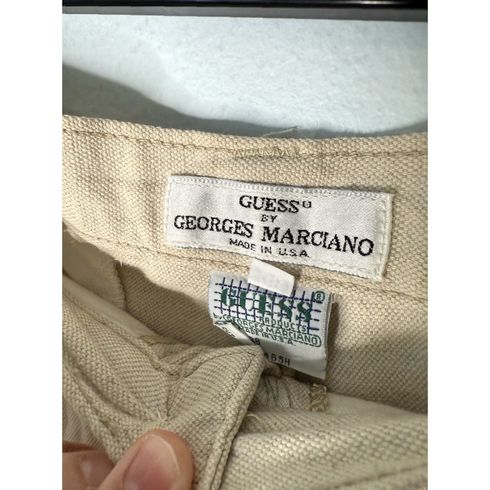 Guess VINTAGE GUESS Pants Mens Khakis 90s Linen Cotton Blend 38x30 Ivory Regular In USA Georges Marciano Size US 38 / EU 54 - 4 Thumbnail