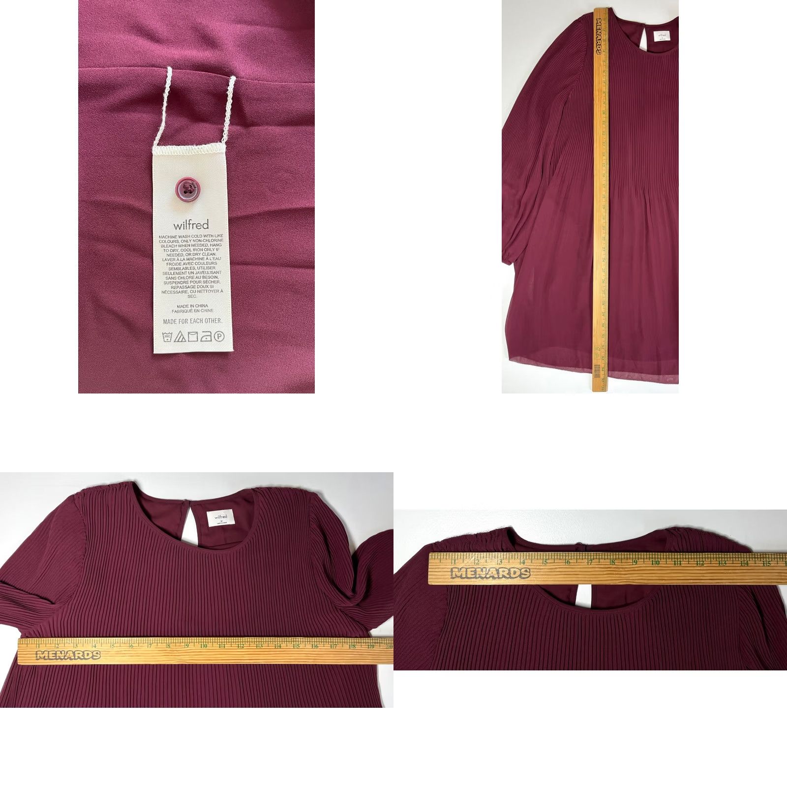Vintage VINTAGE Wilfred Daydreamer Mini Dress Women's Burgundy M Size M / US 6-8 / IT 42-44 - 8 Thumbnail