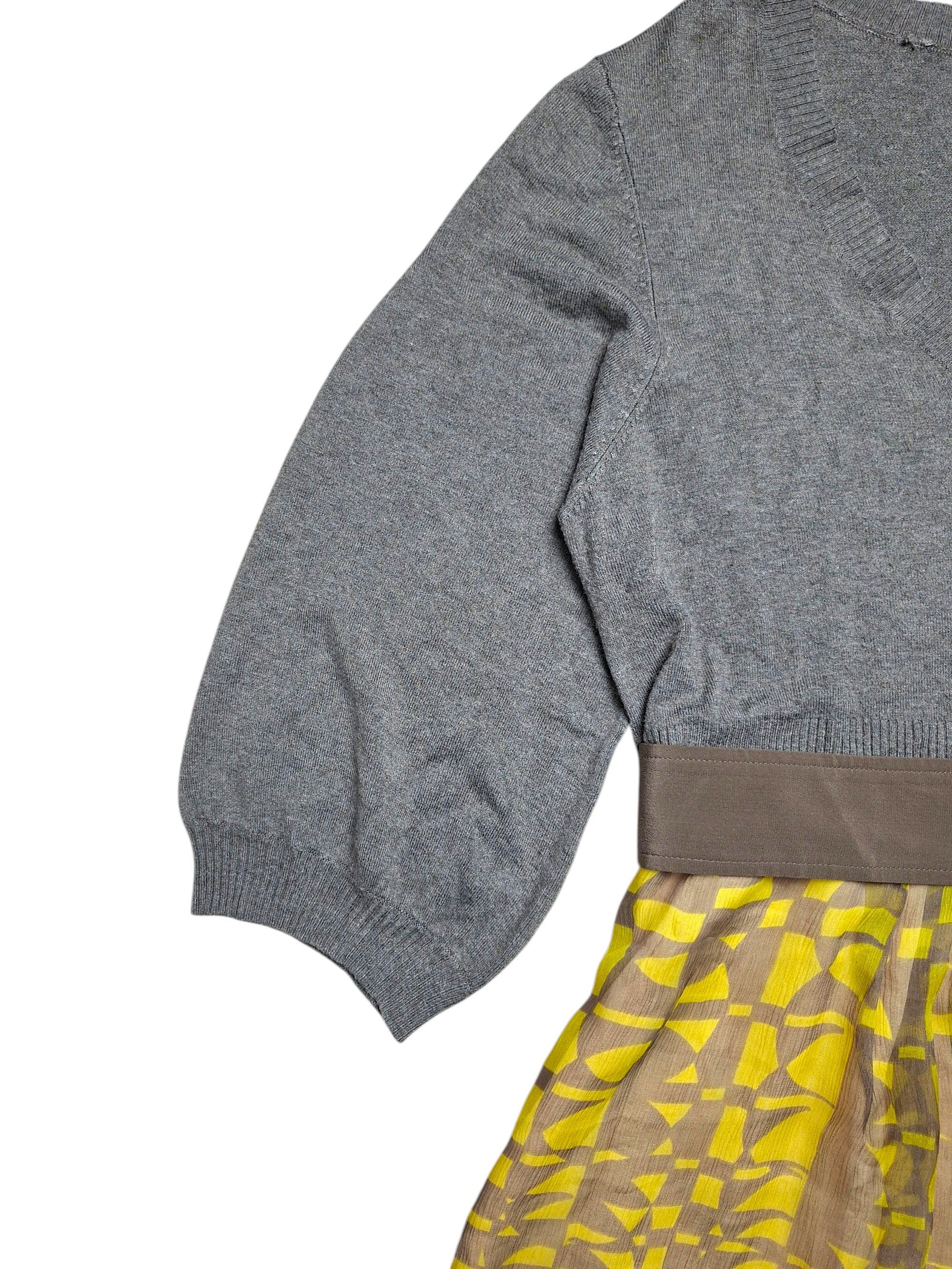 Essentiel Antwerp Essentiel Antwerp Silk Dress 40 M Grey Knit Mixed Media Size M / US 6-8 / IT 42-44 - 7 Thumbnail