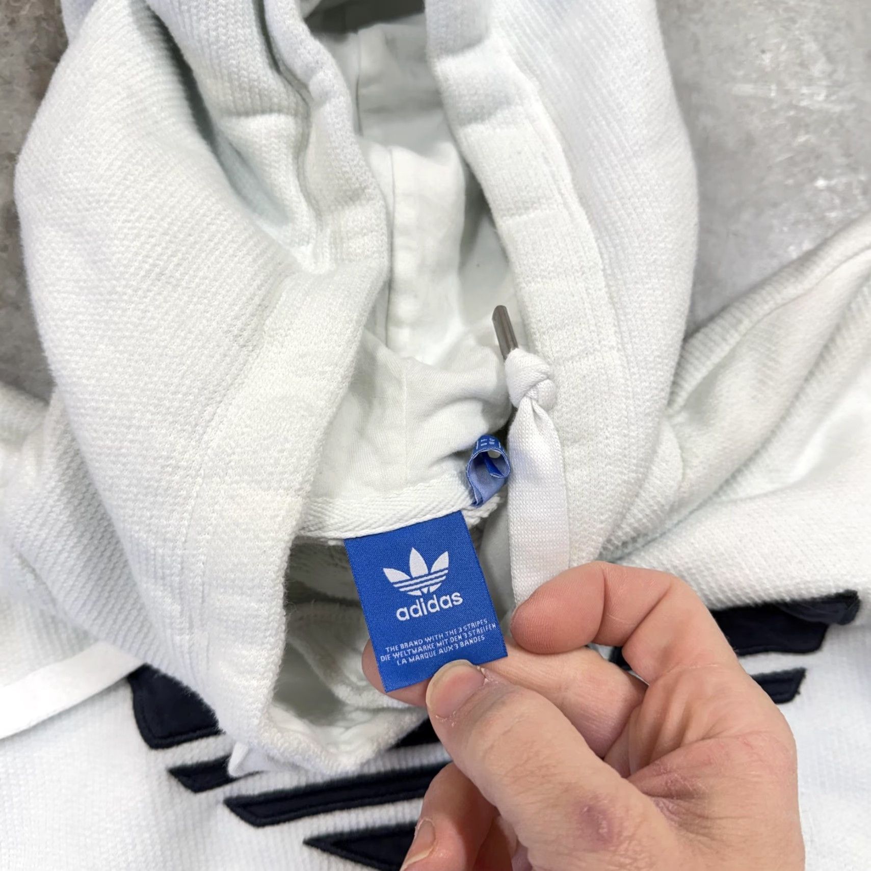 Adidas VINTAGE Adidas Originals Hoodie Sweatshirt Mens M White Trefoil Stripe Pullover Size US M / EU 48-50 / 2 - 4 Thumbnail