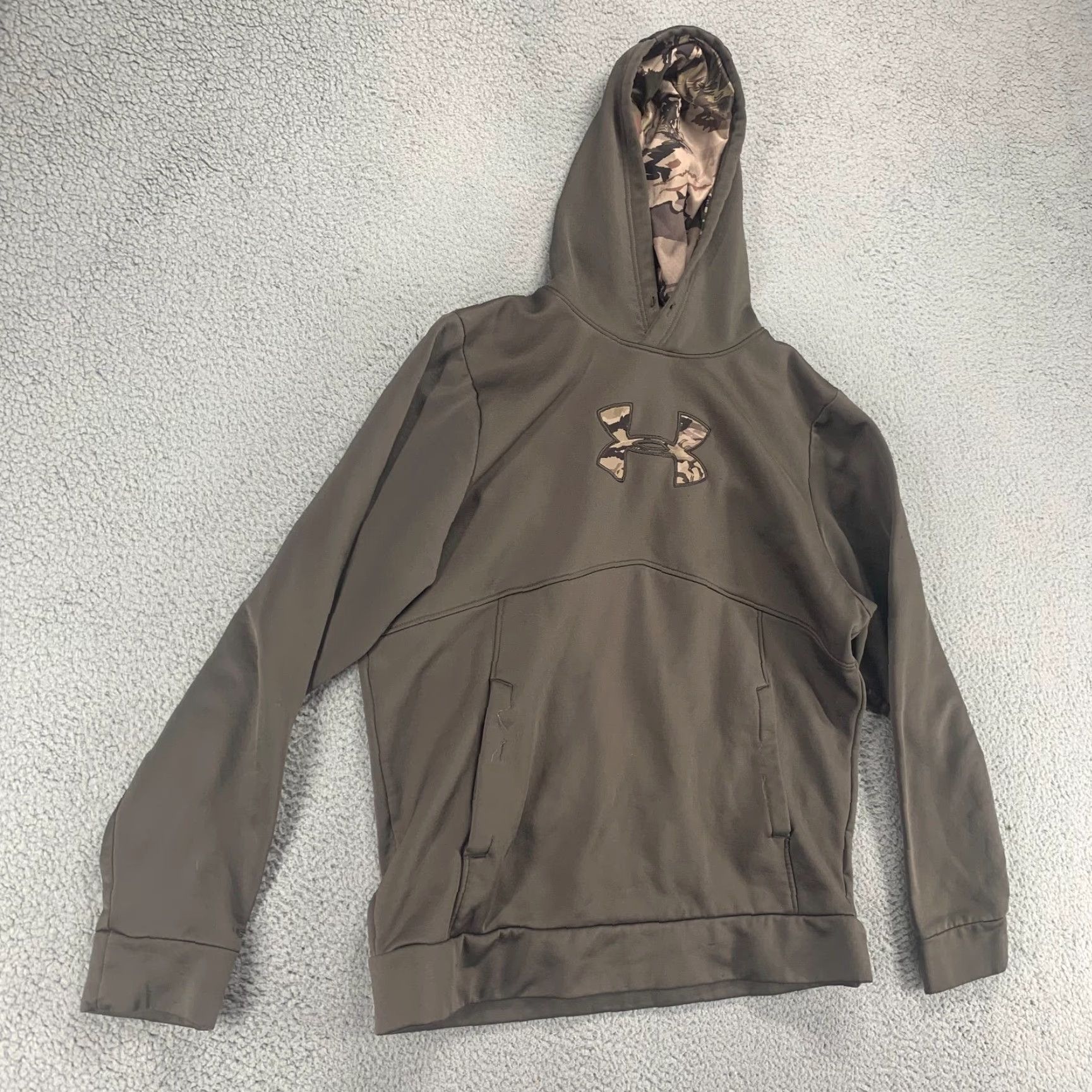 Under Armour Under Armour Hoodie Mens Medium Gray Pullover Pocket Sweatshirt Active Logo Size US M / EU 48-50 / 2 - 2 Thumbnail