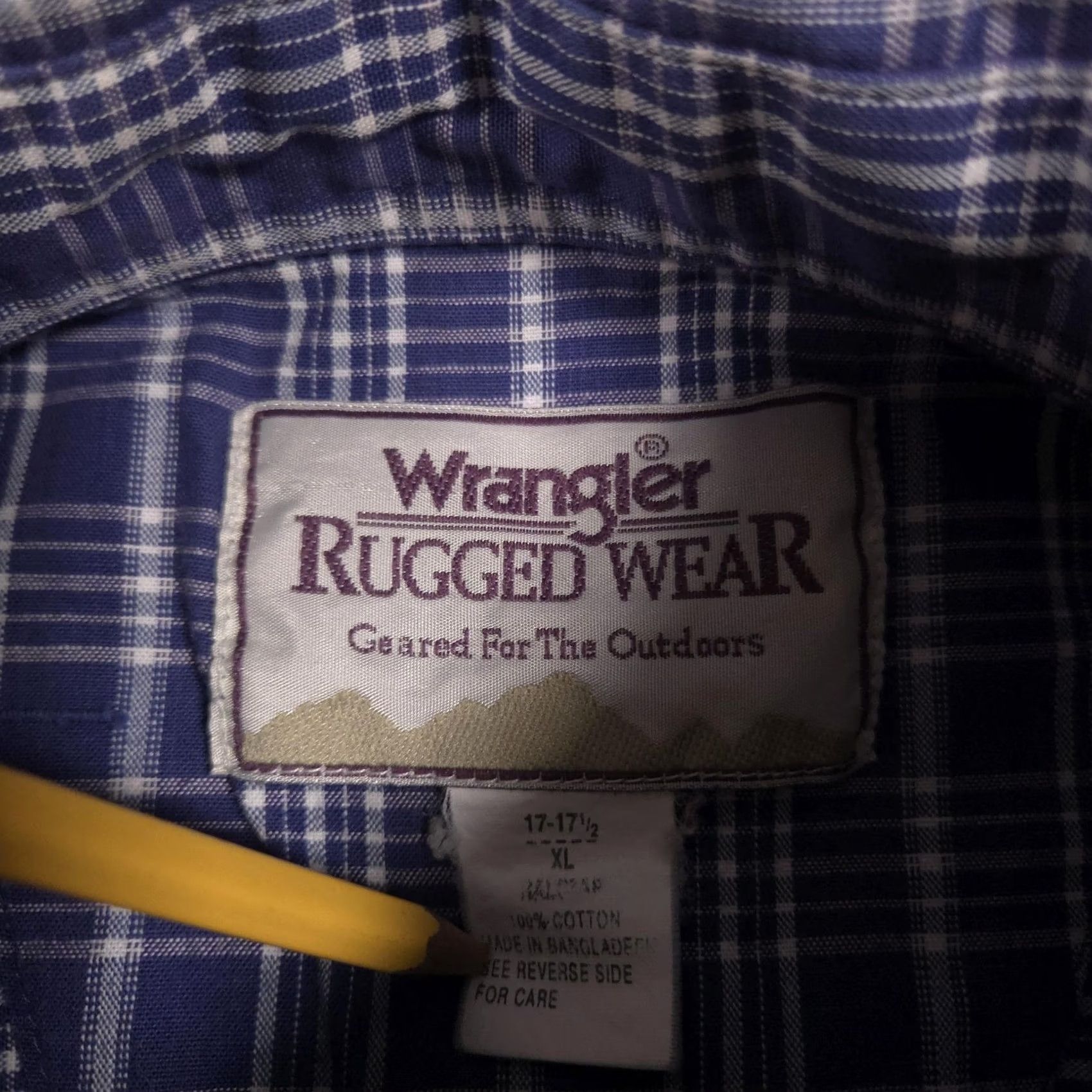 Wrangler Wrangler Rugged Wear Shirt Mens XL Blue Plaid Button-Down Long Sleeve Outdoor Mens XL Blue Plaid Shirt Size US XL / EU 56 / 4 - 6 Thumbnail
